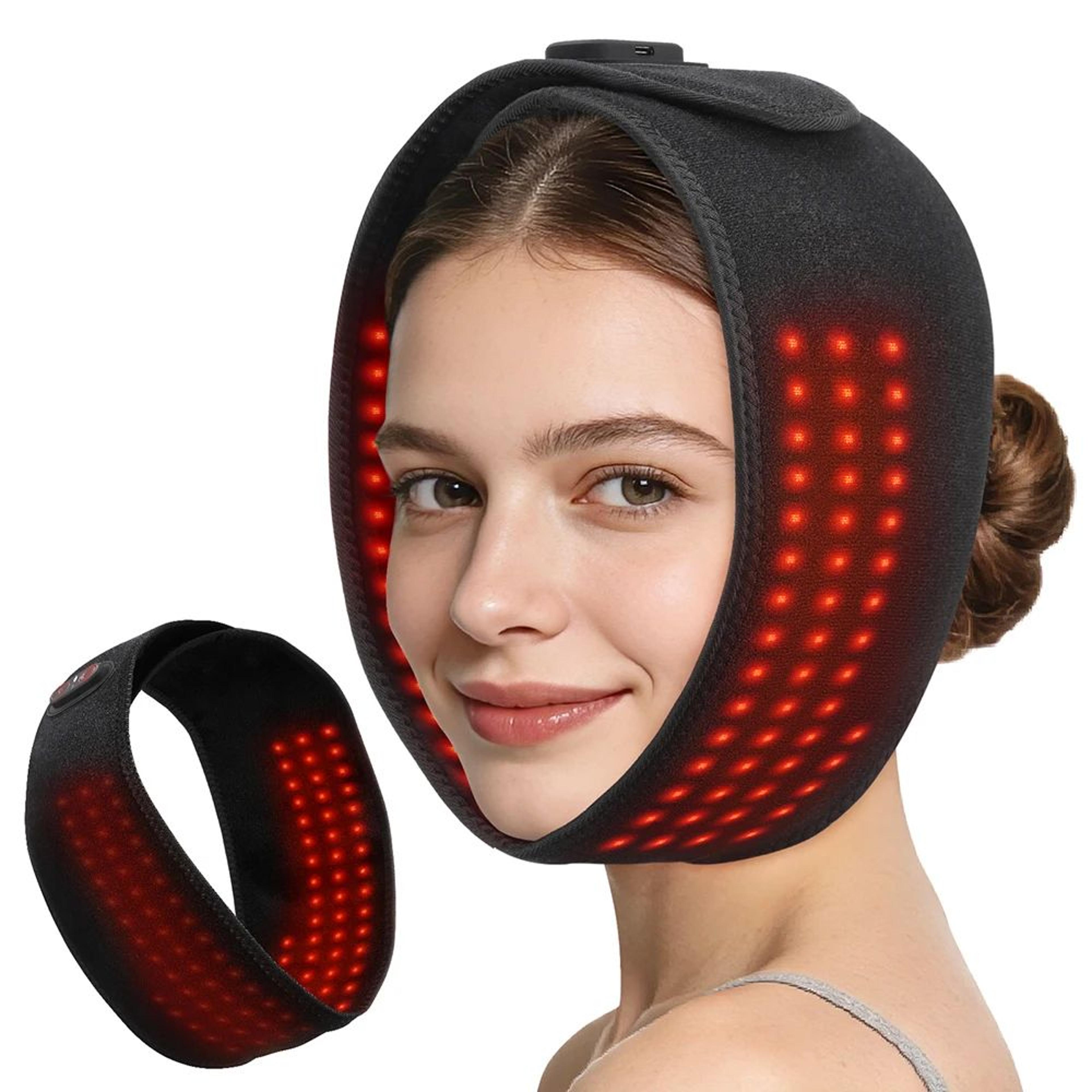 660nm led face mask with 100 real leds wireless rechargeable – red light therapy facial mask for skin care