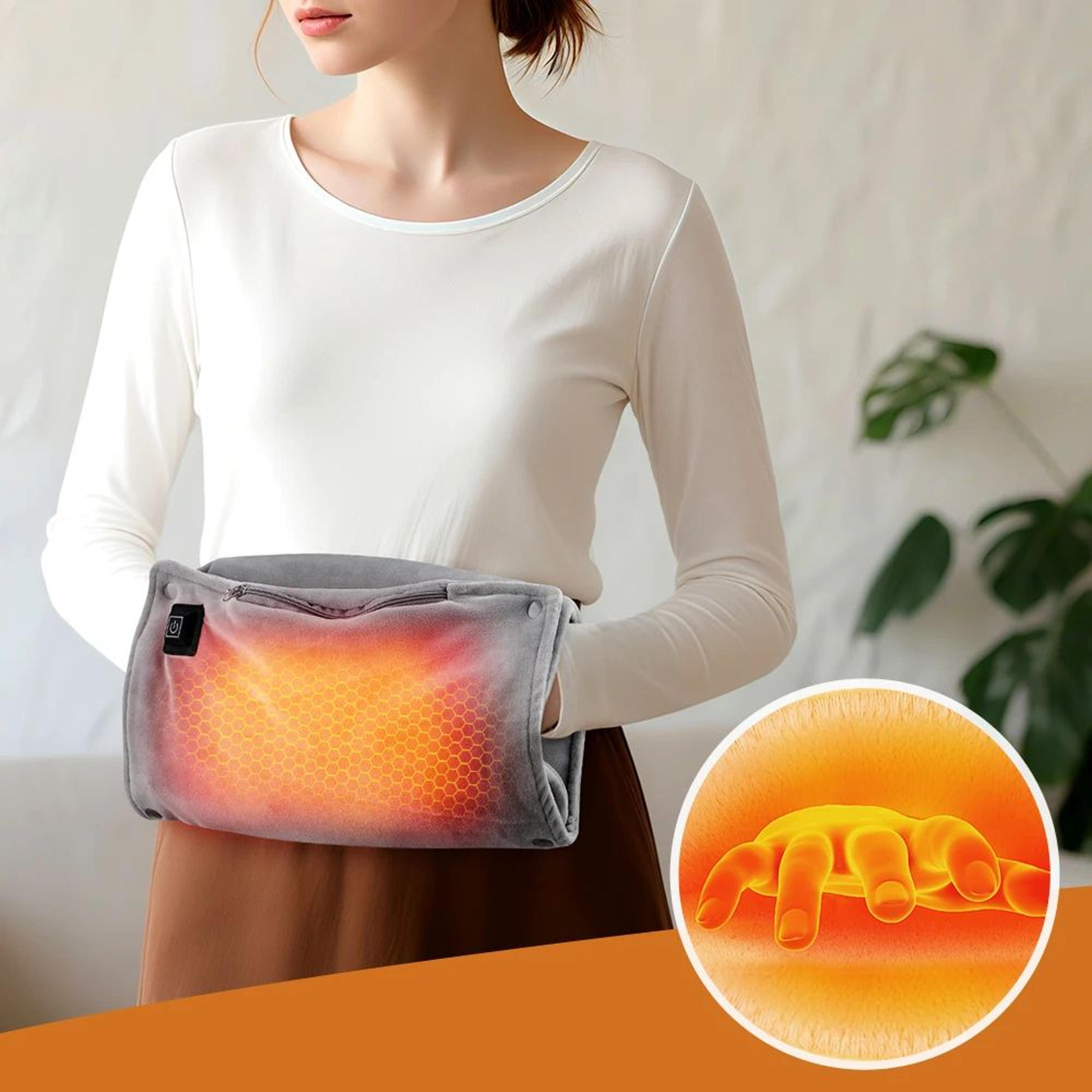 3-level graphene usb electric heating hand warmer pad – fast heating warm pouch for back waist legs & abdomen