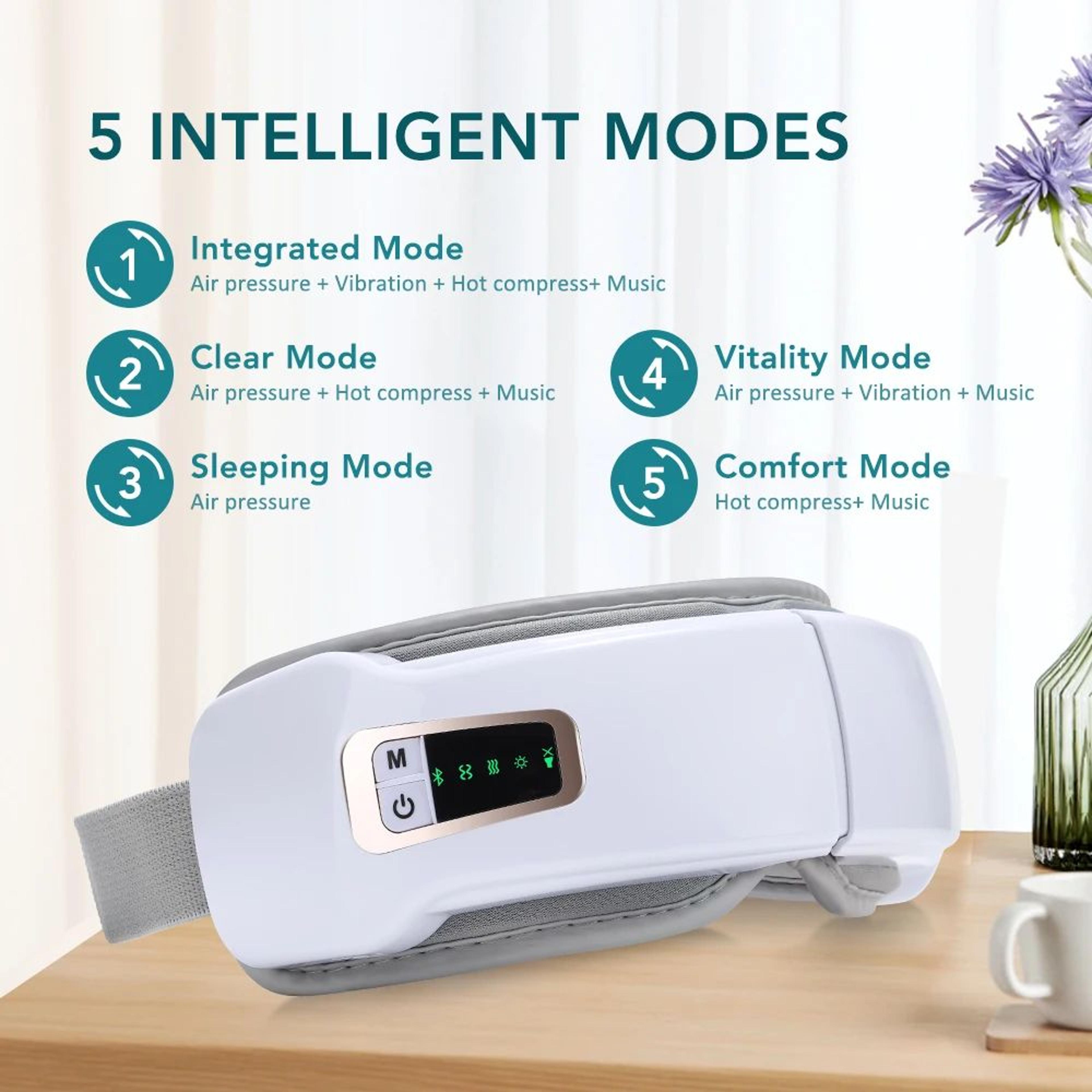 smart electric eye massager with heat & bluetooth music – air compression vibration eye mask for eye fatigue relief