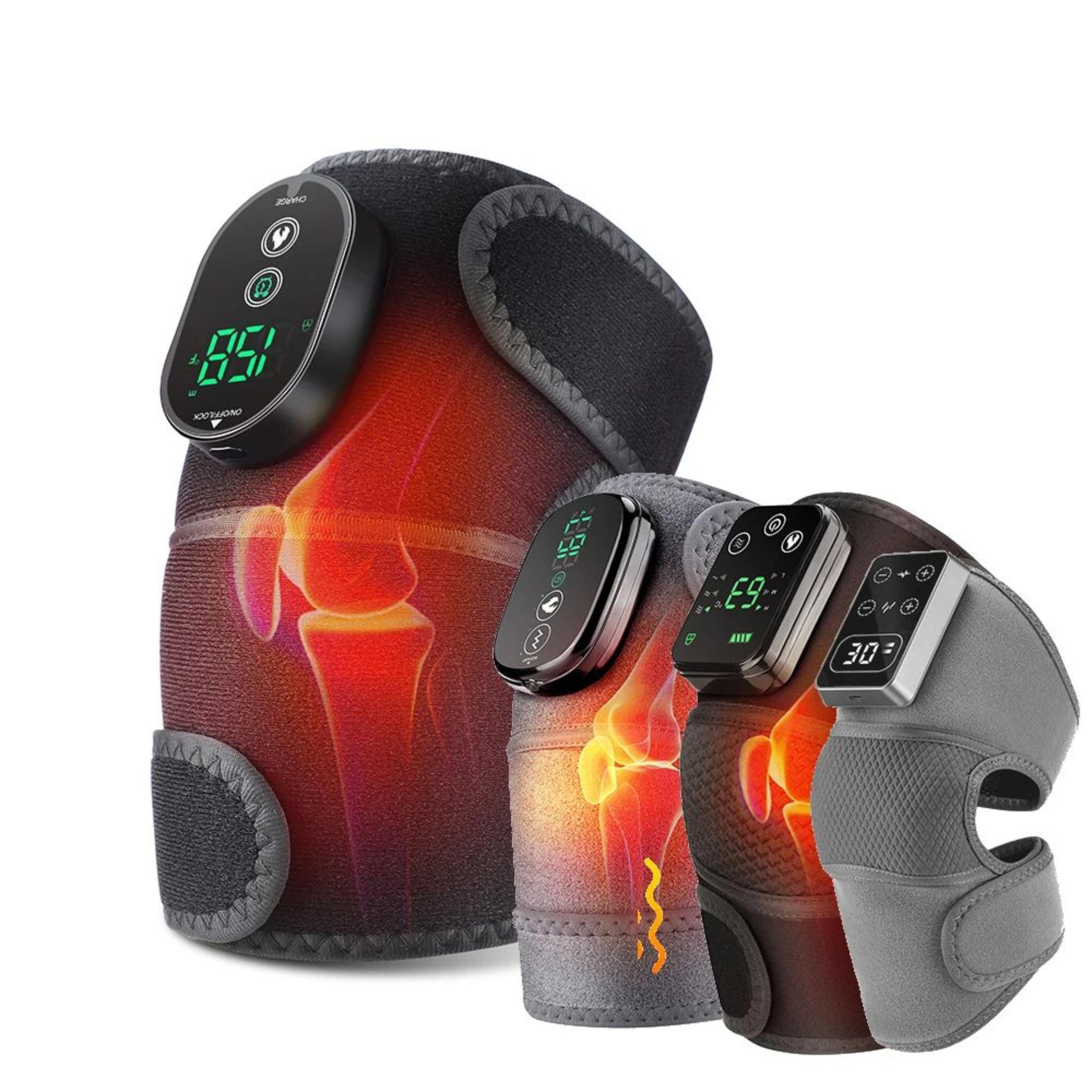 3-in-1 heated knee brace with vibration massage – rechargeable heating pad for knee shoulder & elbow pain relief