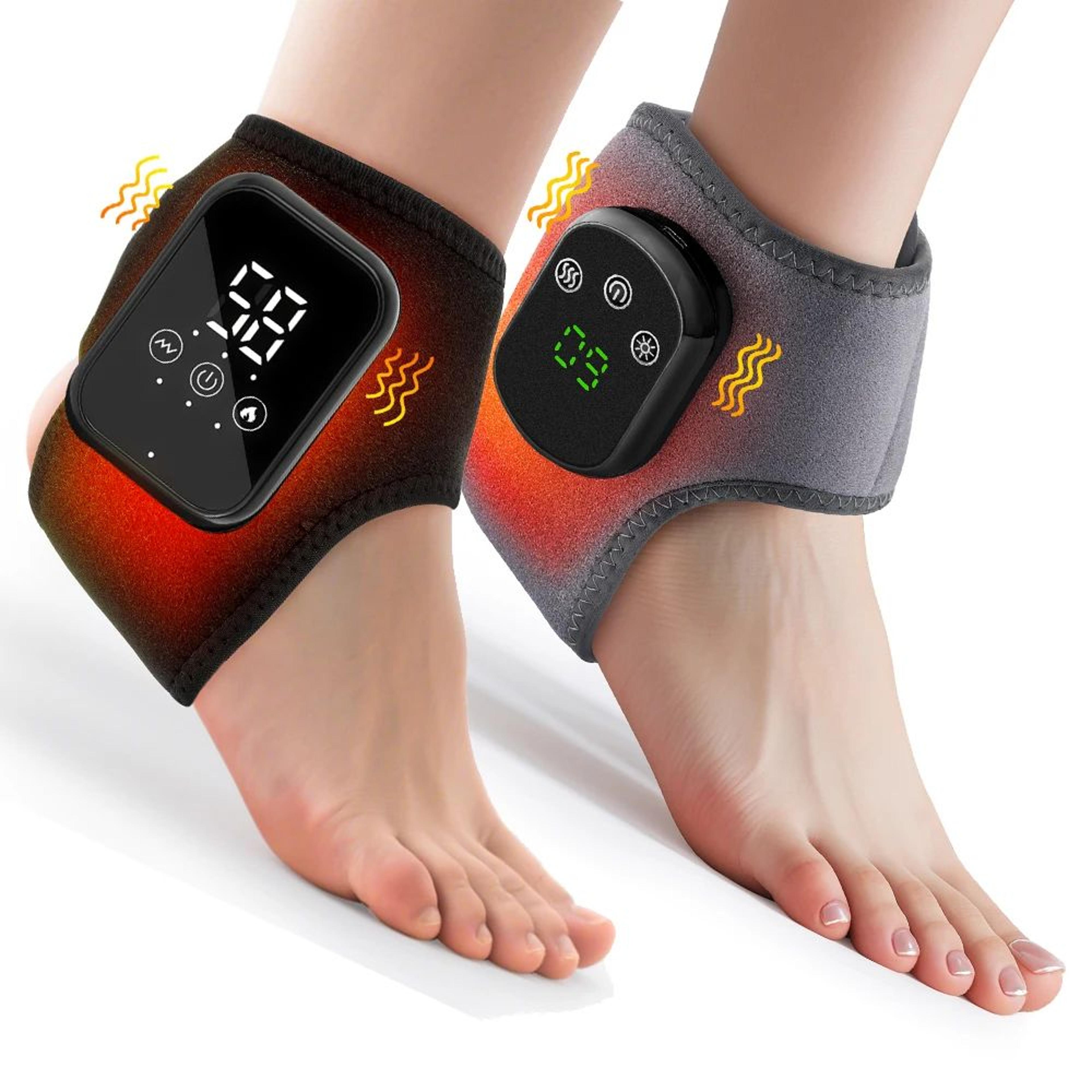 electric ankle massager with heat & vibration – cordless infrared ankle brace for joint pain & muscle recovery