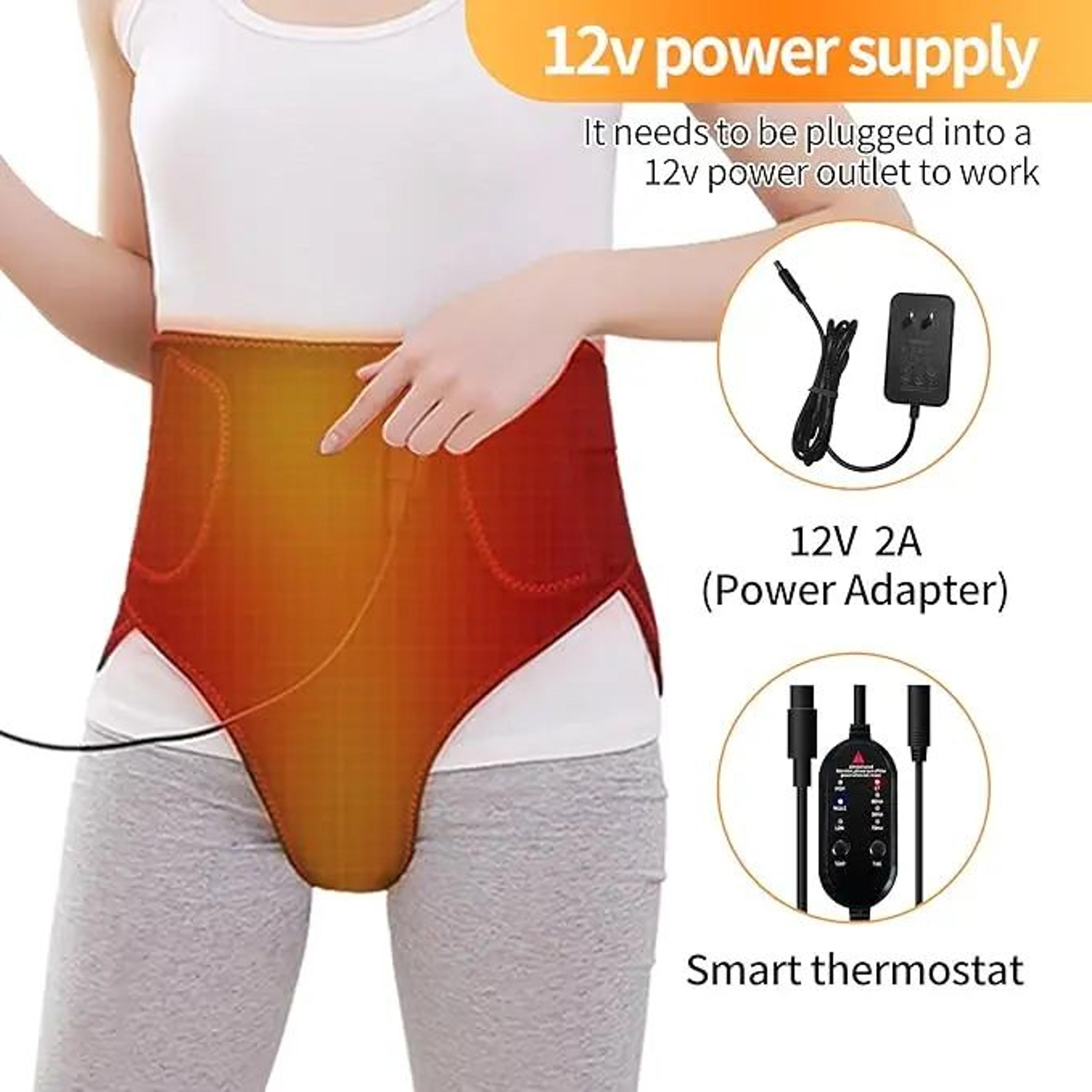upgrade menstrual heating pad with vibration massage – electric heated abdomen wrap for period cramps & pain relief