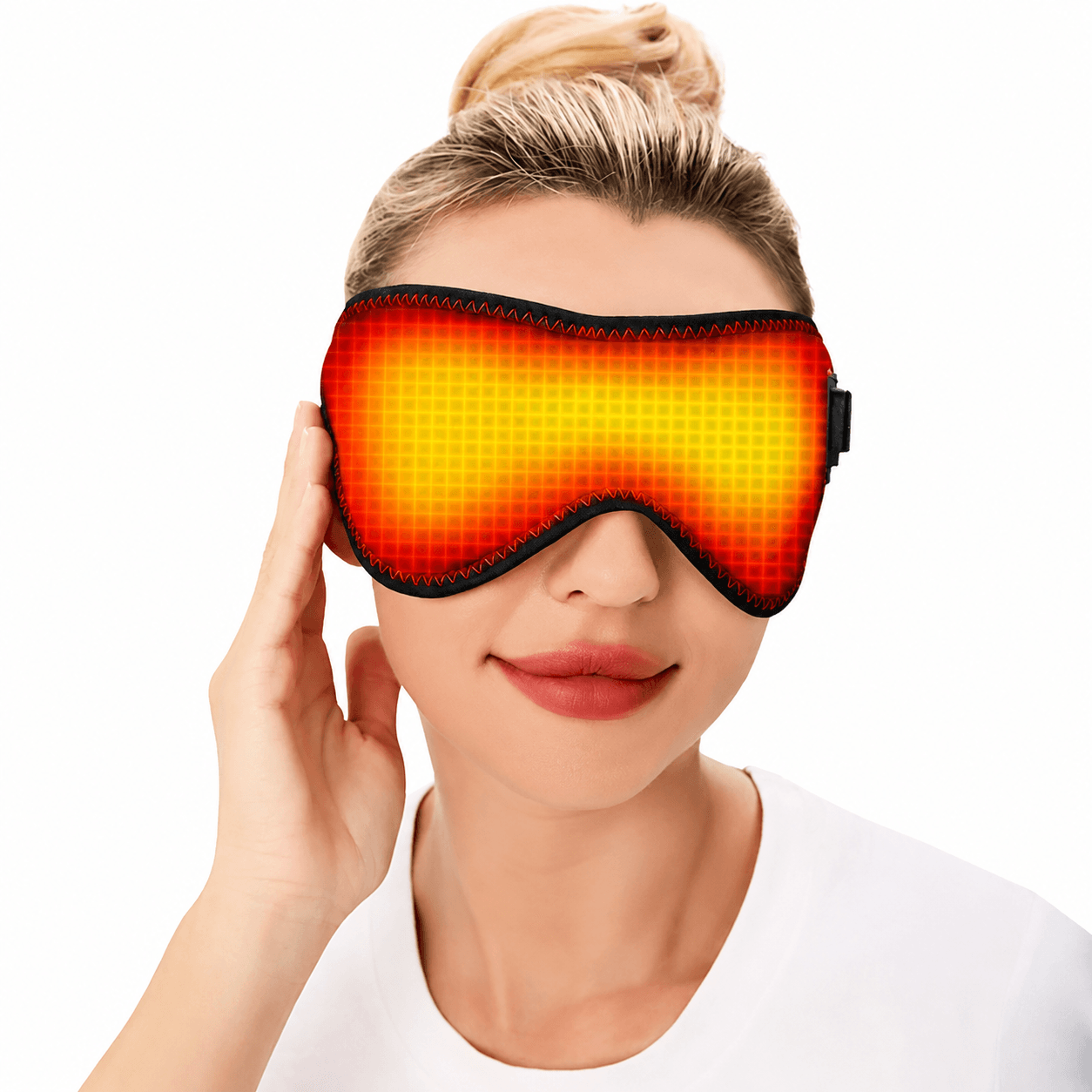 heating massage eye mask with warm compress – electric heated eye pad for dry eyes, eye fatigue & better sleep