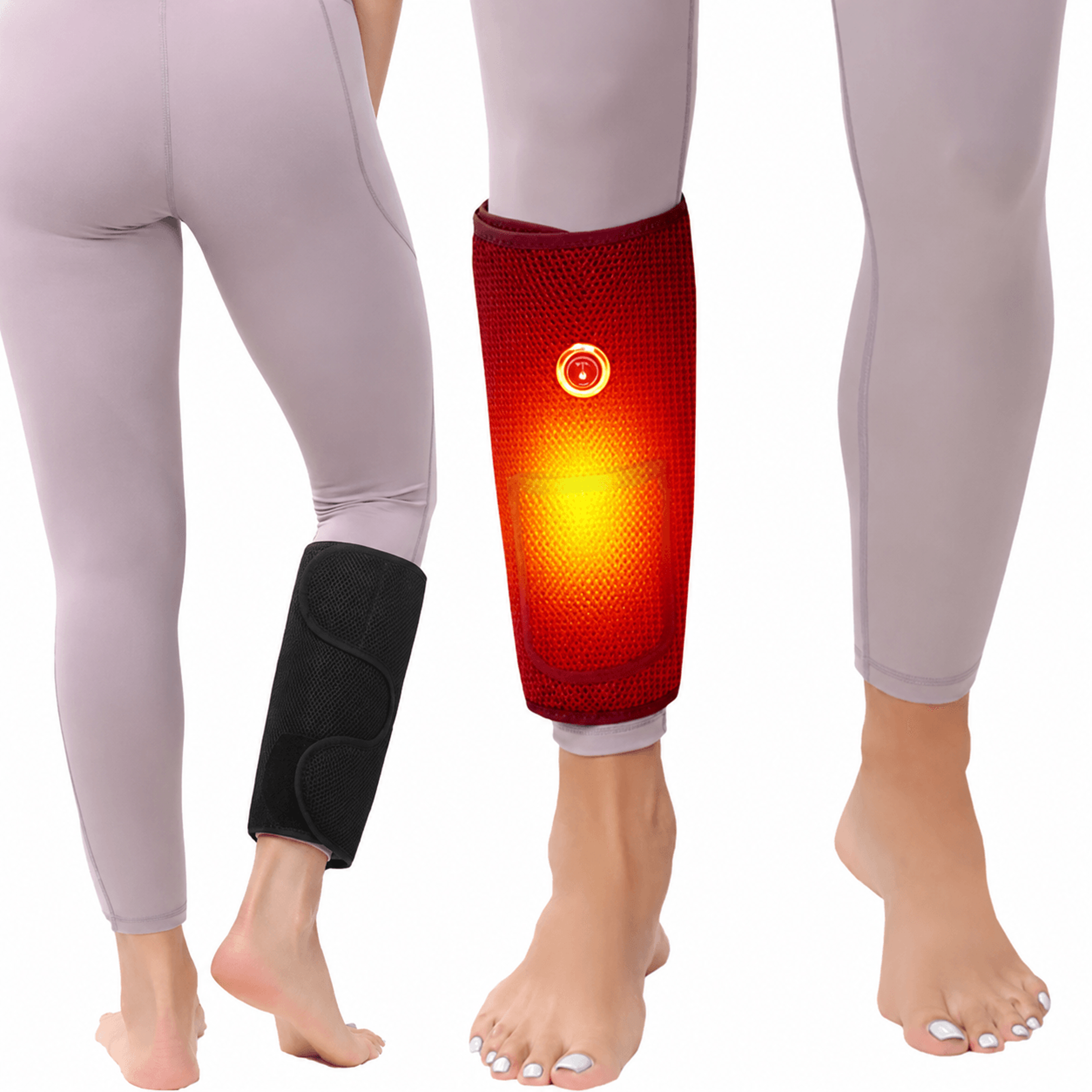 electric heated calf massager wrap with vibration – adjustable leg & arm heating pad for muscle relief & circulation