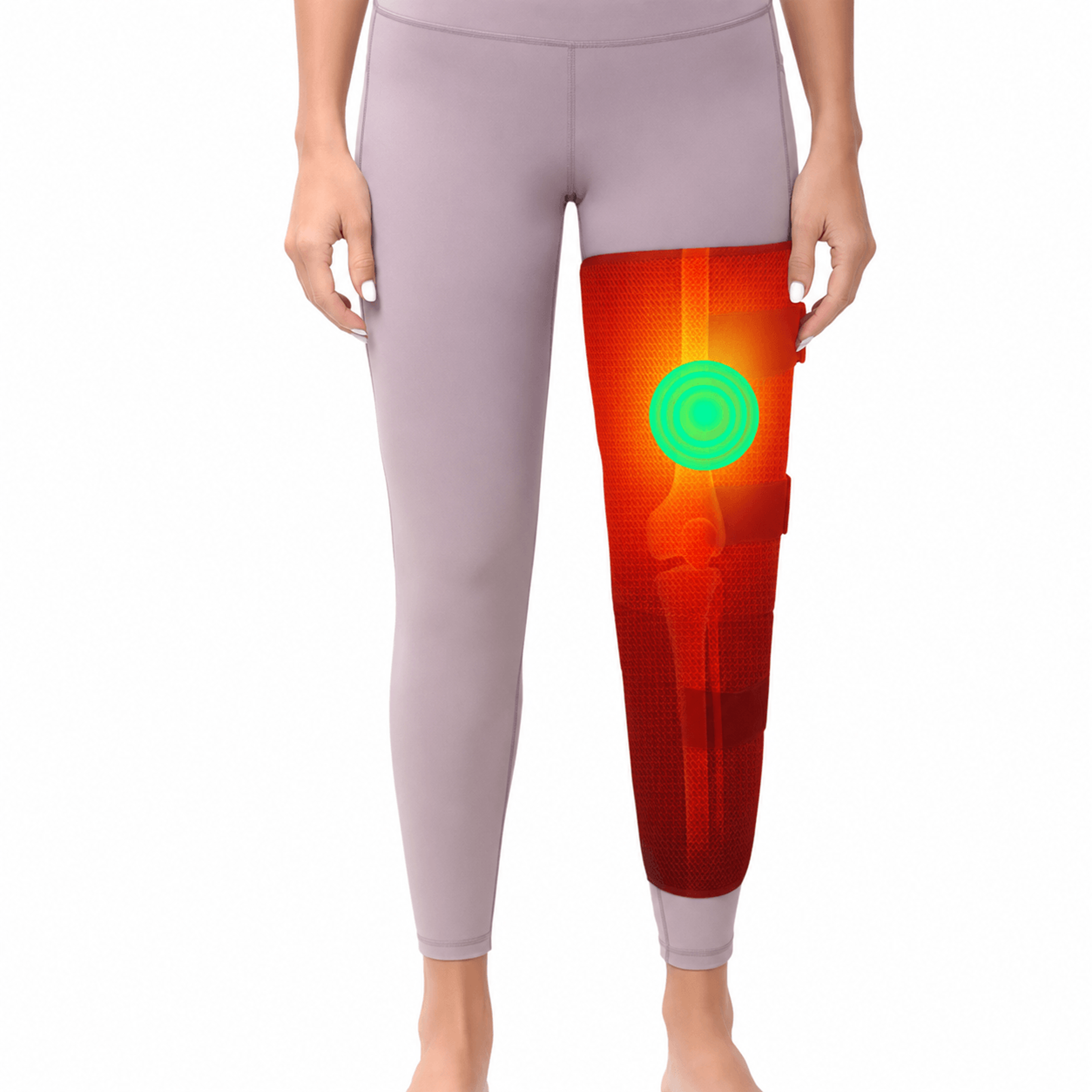 long leg heating pad with vibration massager – heated thigh knee & calf wrap for muscle pain relief & recovery