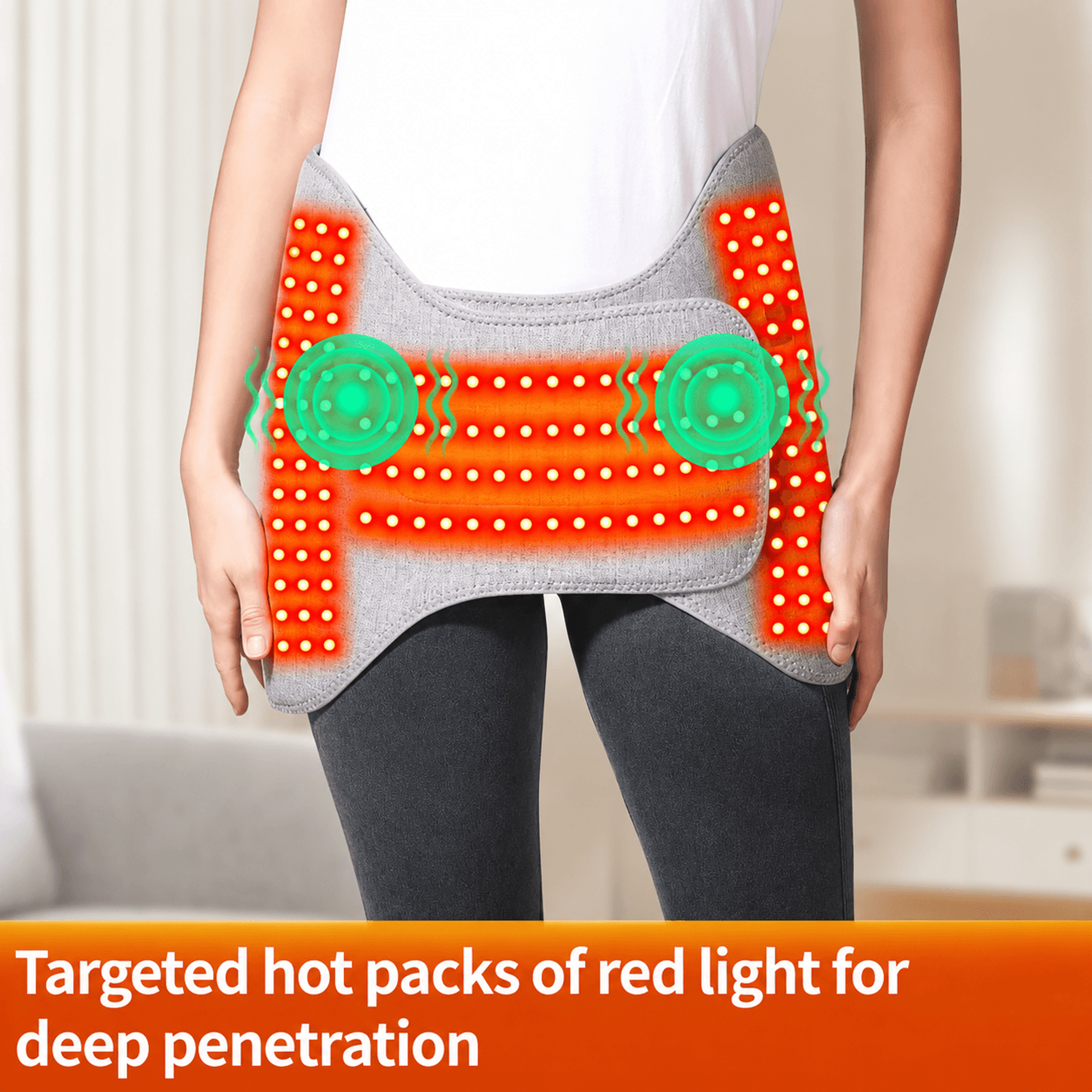 red light heating waist massager belt with vibration – electric hot compress lumbar brace for back & hip pain relief