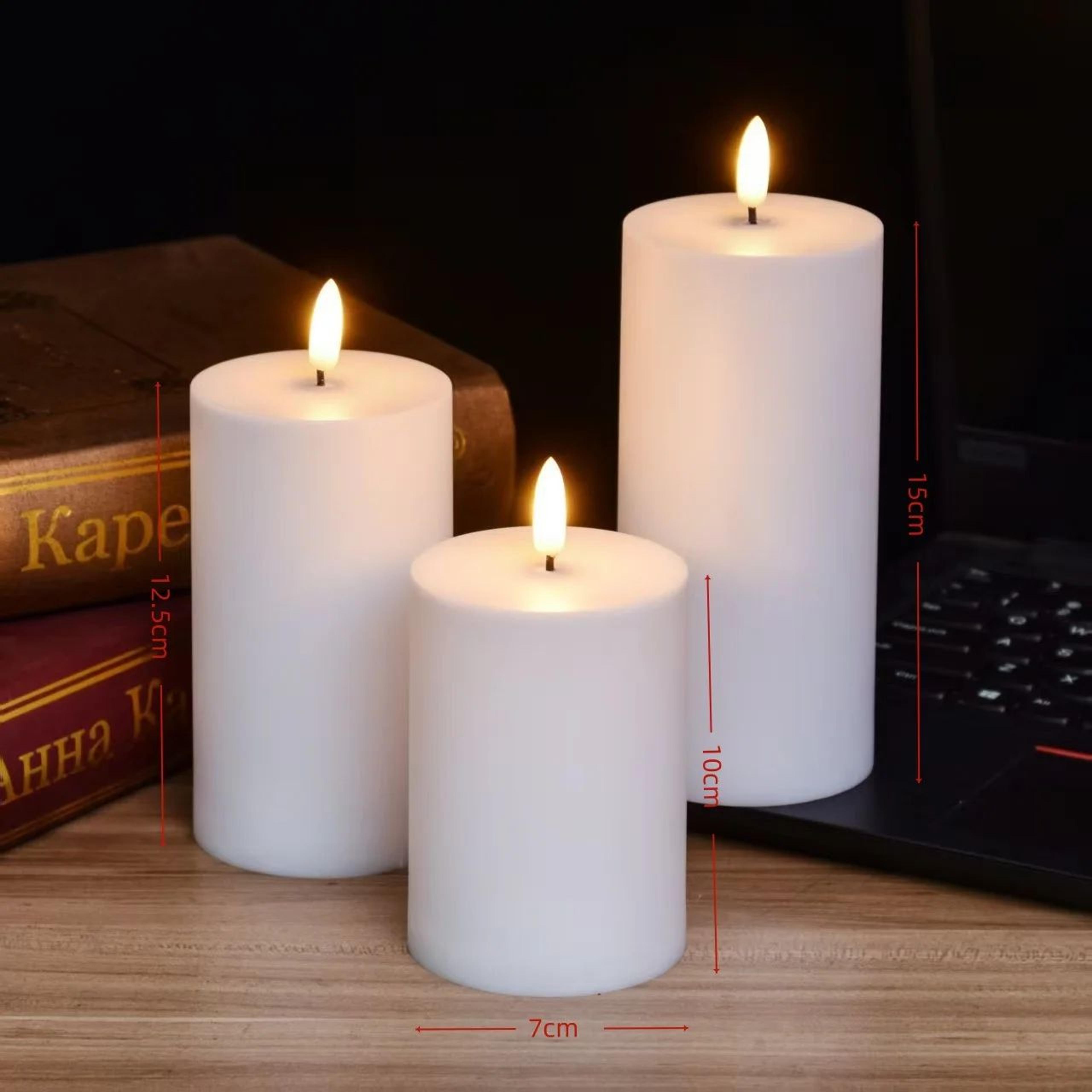 flameless led pillar candle with remote timer – warm white battery operated decorative candle for weddings, parties