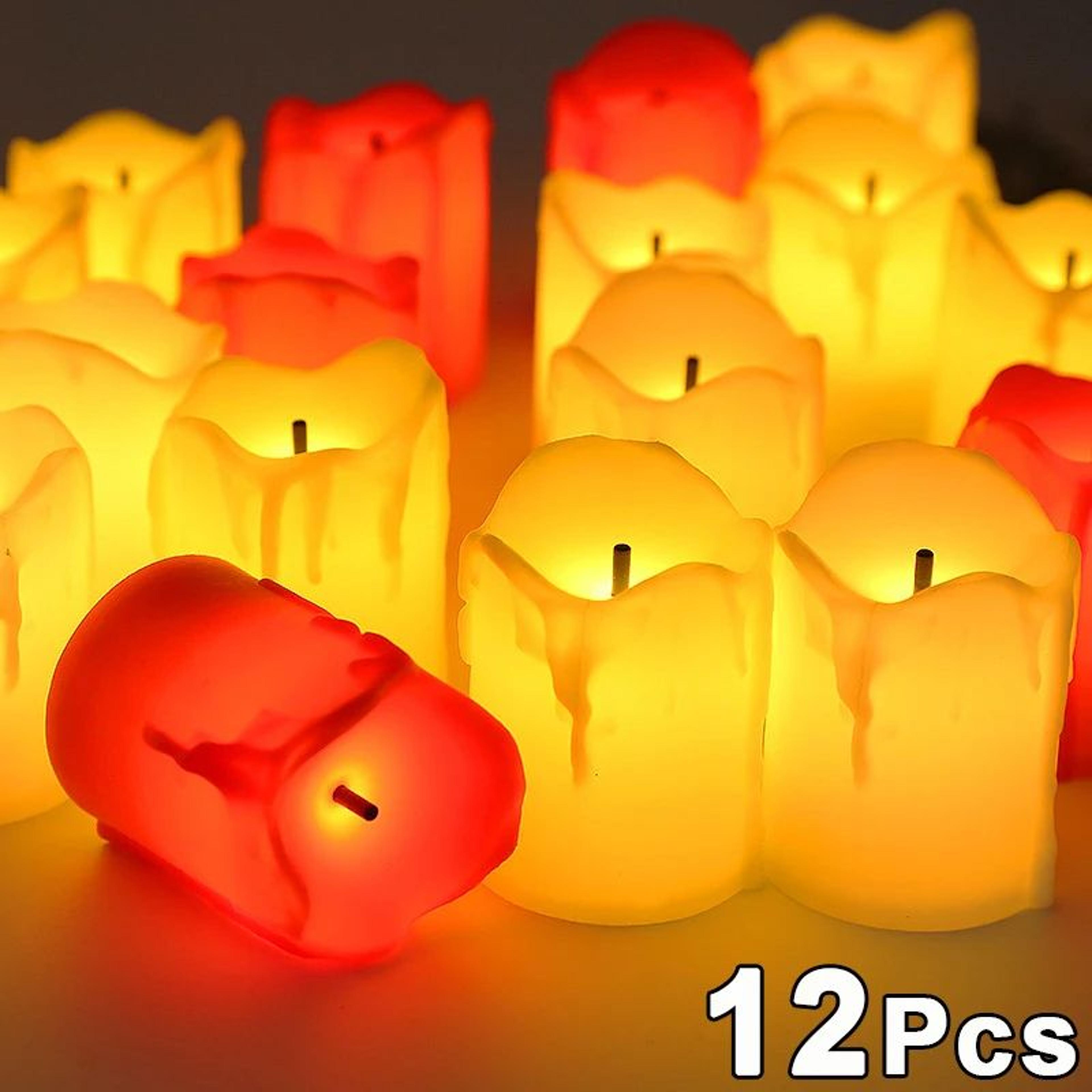 led flameless tealight candles battery powered – electric flickering tea lights for home wedding party christmas