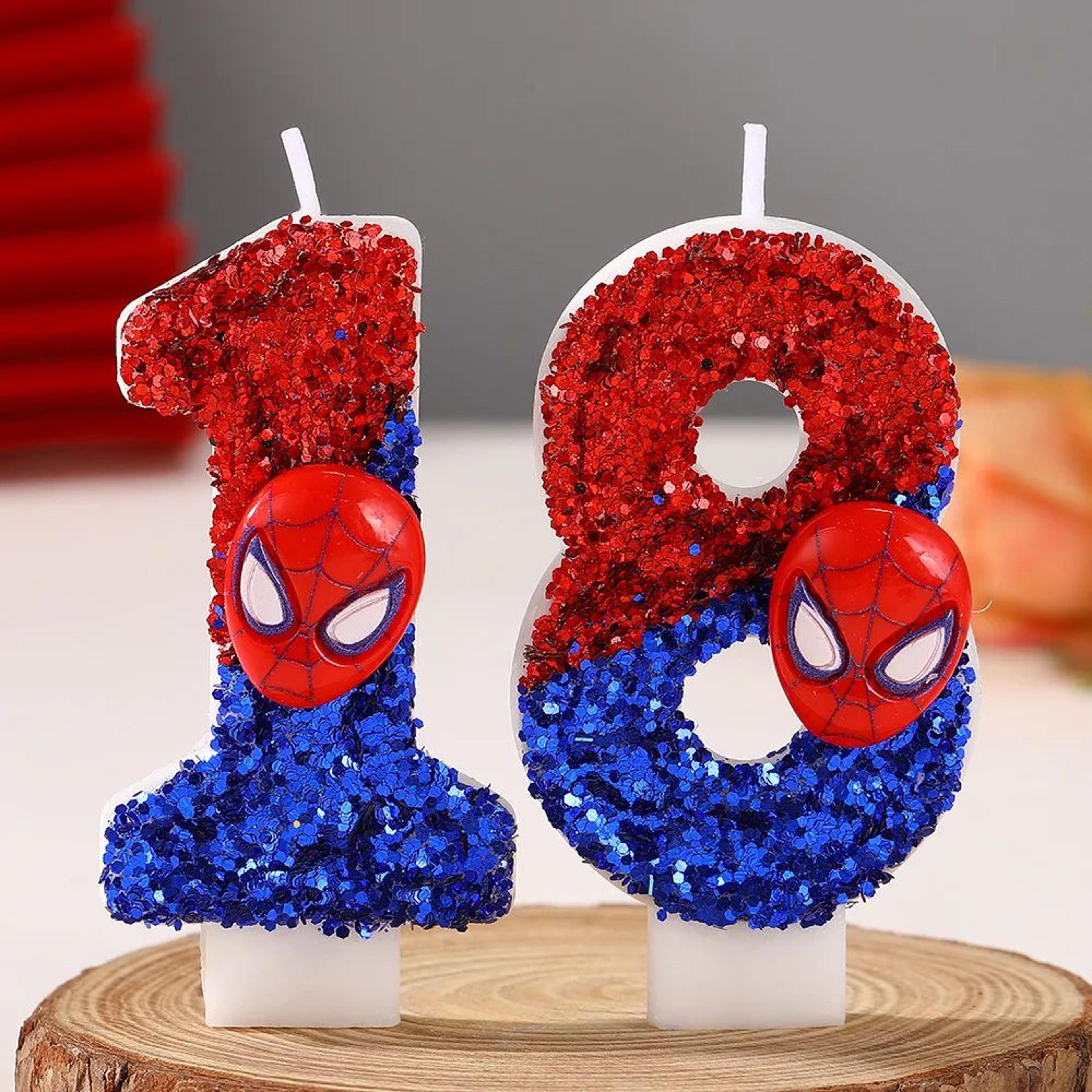 spider-man digital number birthday candle – handmade superhero cake decoration for kids birthday party celebration
