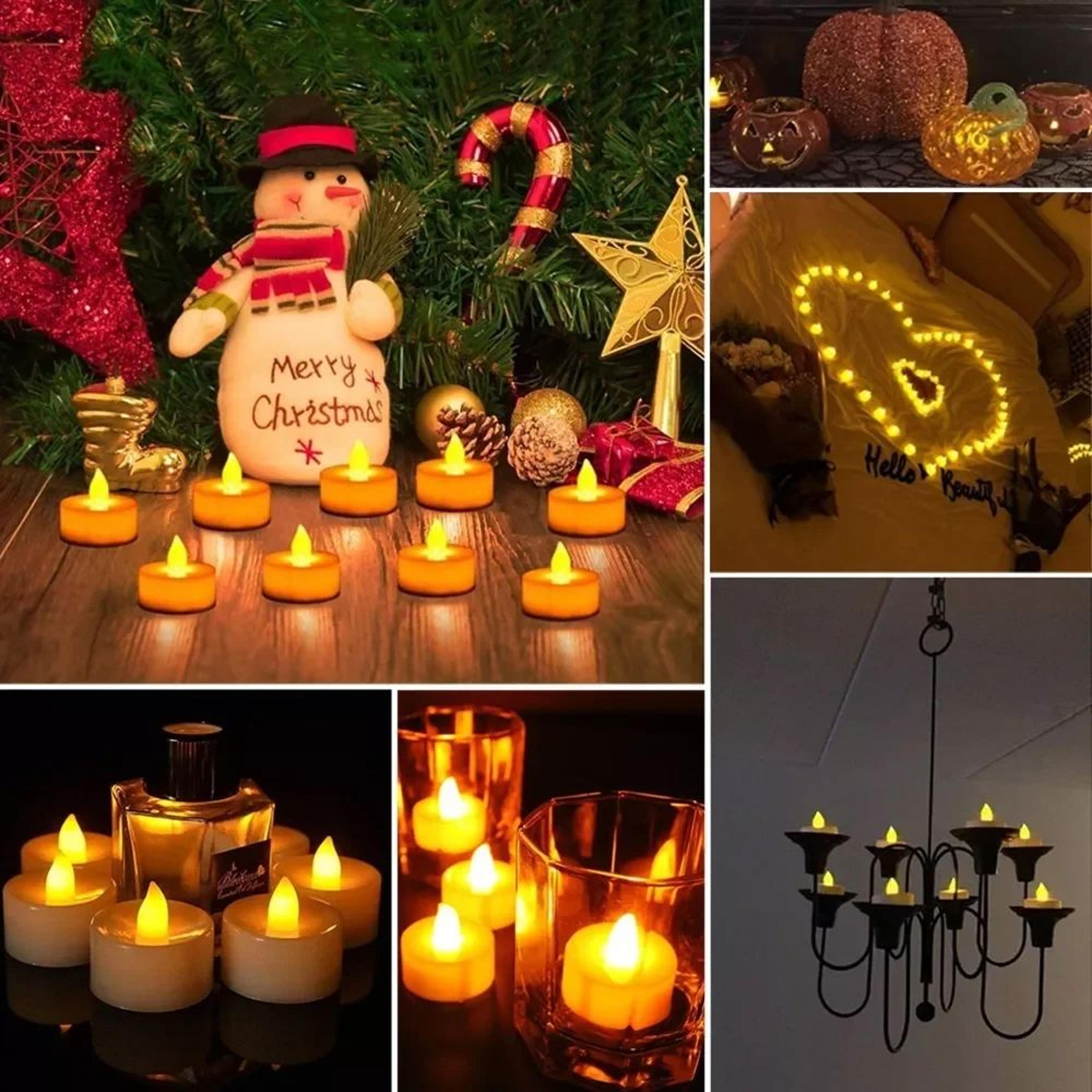 24pcs flameless led tea light candles with batteries included – warm white battery operated decorative candles