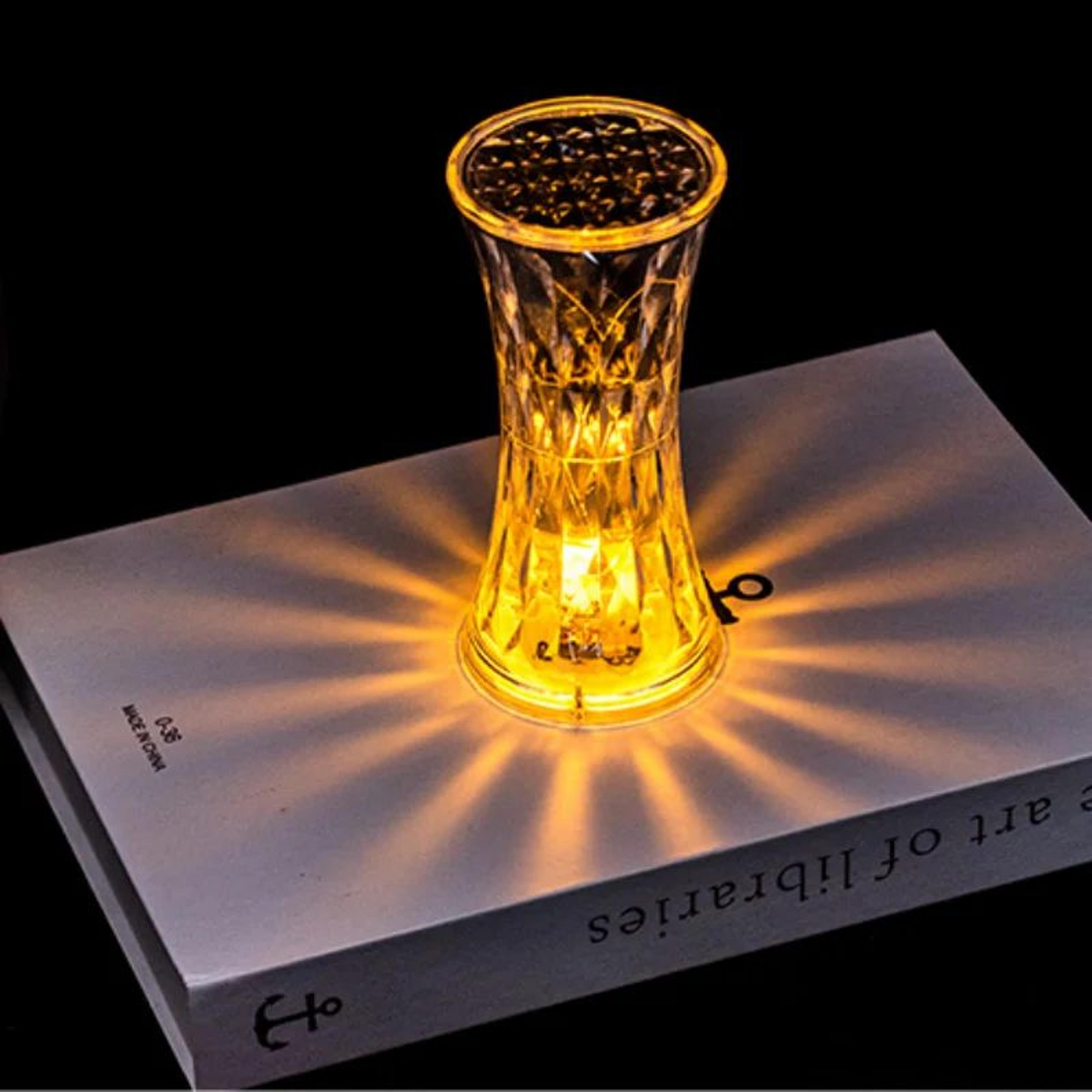 led crystal table lamp flameless battery candle light – decorative night light for bedroom wedding party decor