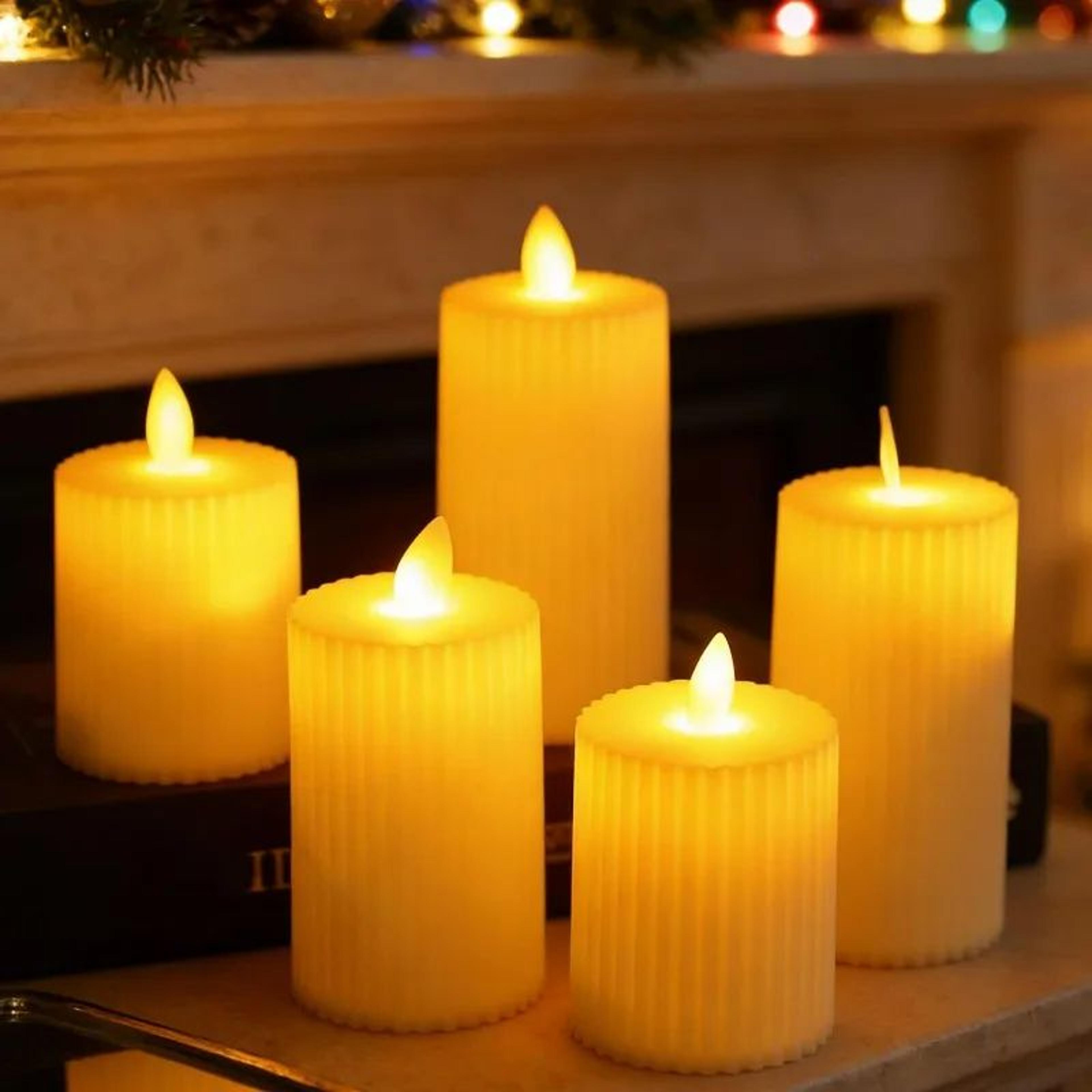 led flameless pillar candle lights with warm glow – battery operated decorative candles for weddings, parties & decor