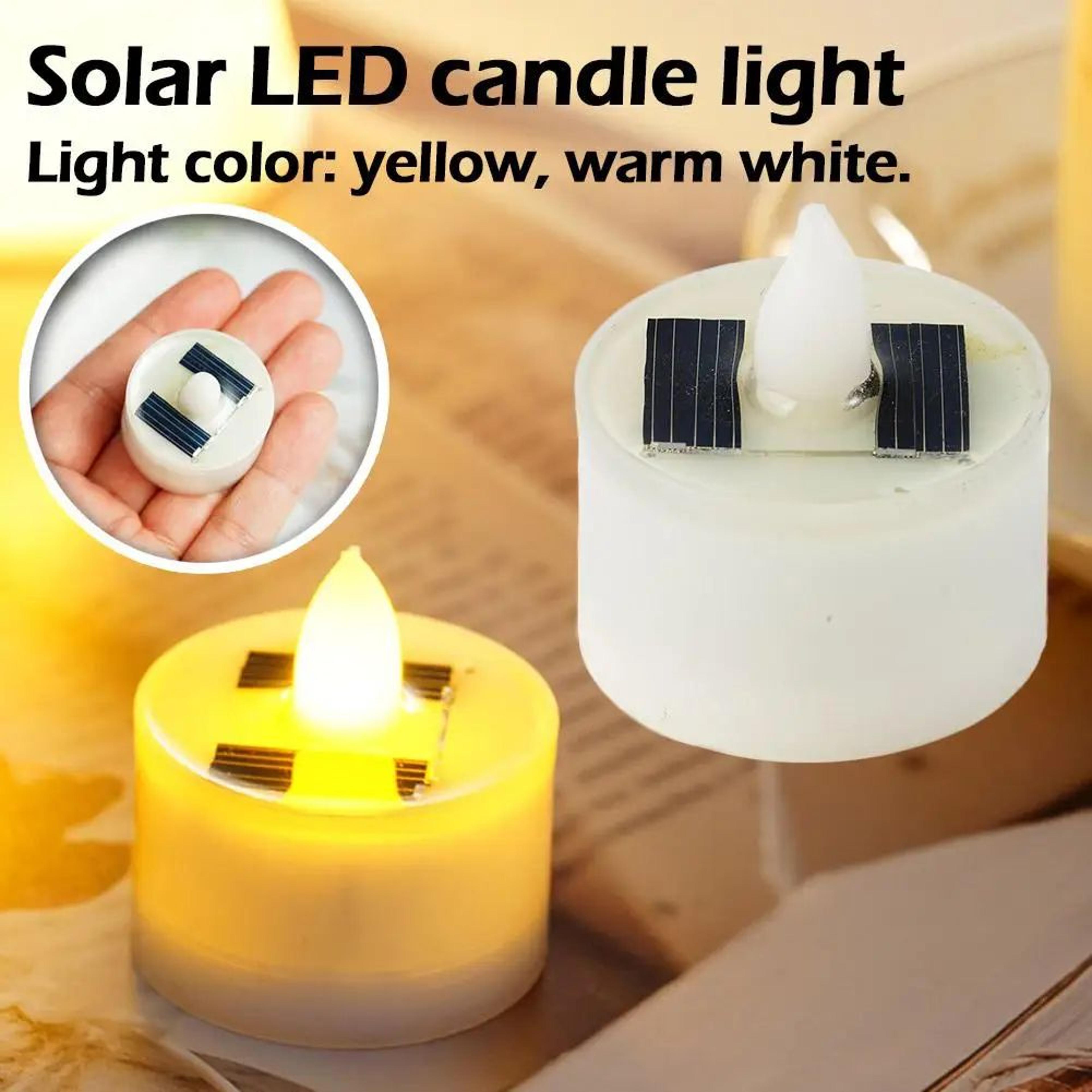 solar powered flameless led tea light candles – waterproof outdoor flickering warm white garden decorative lights