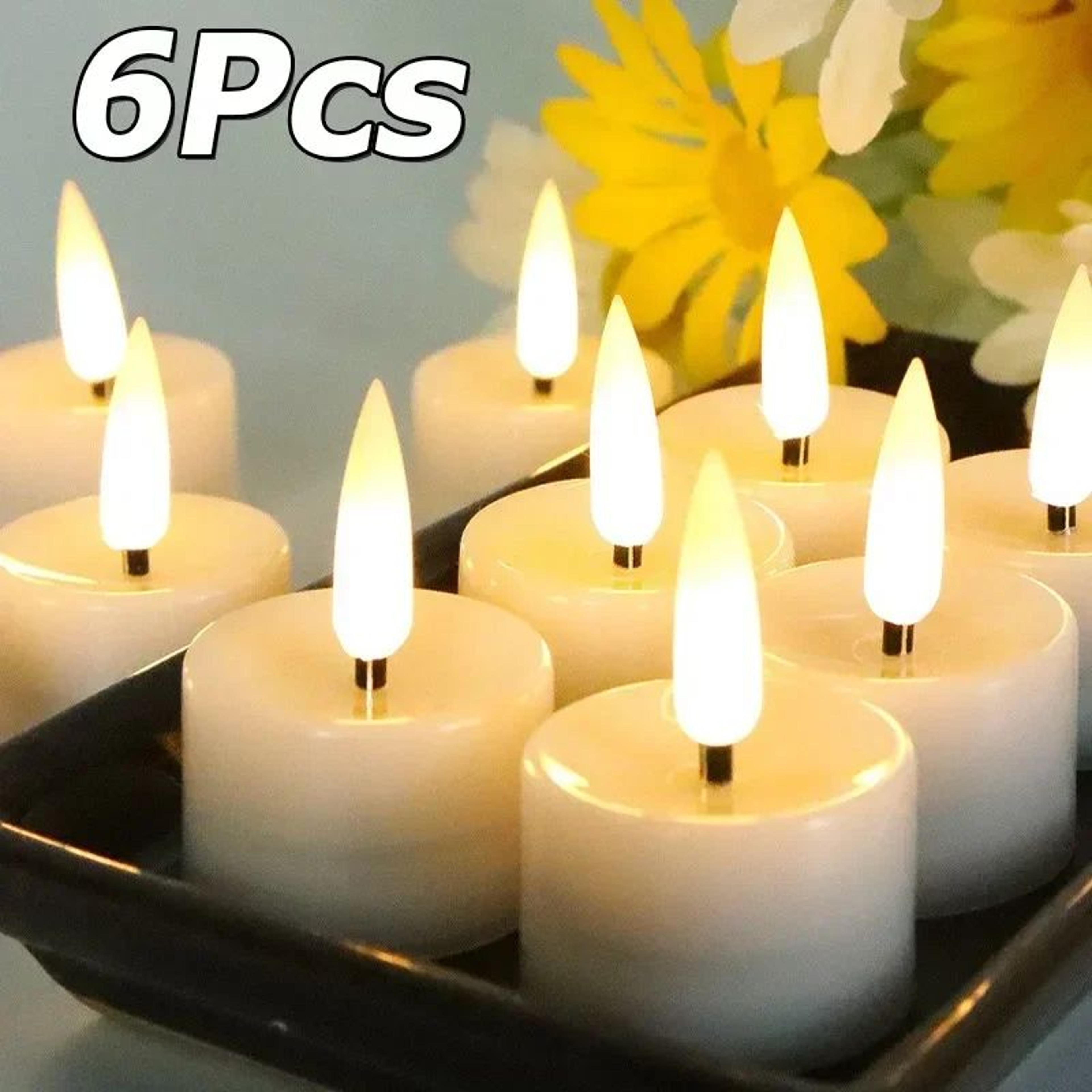 6/1pcs flameless led tea light candles with batteries included – flickering battery operated decorative table candles