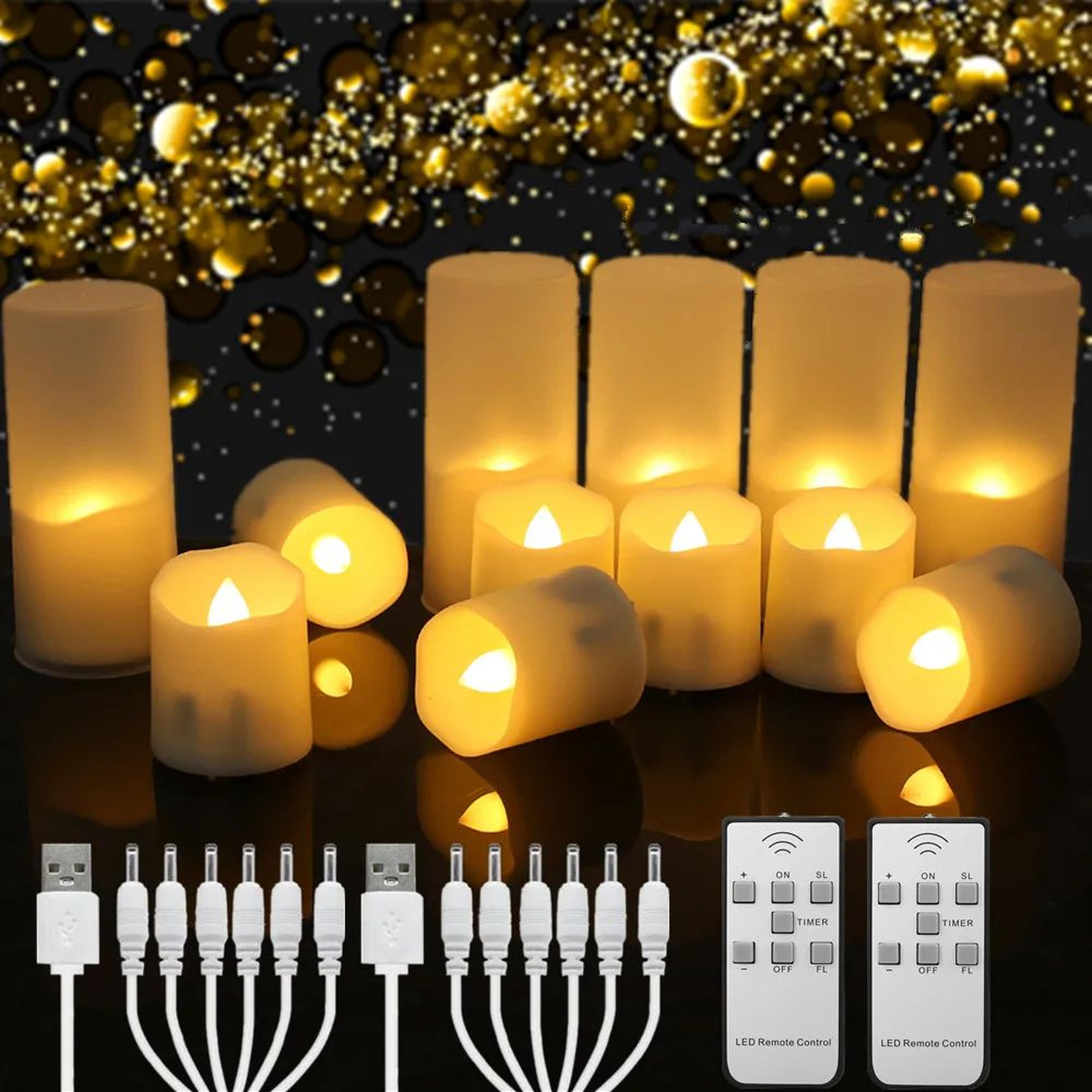 6pcs rechargeable led tea light candles with remote & timer – usb charging flickering flameless decorative candles
