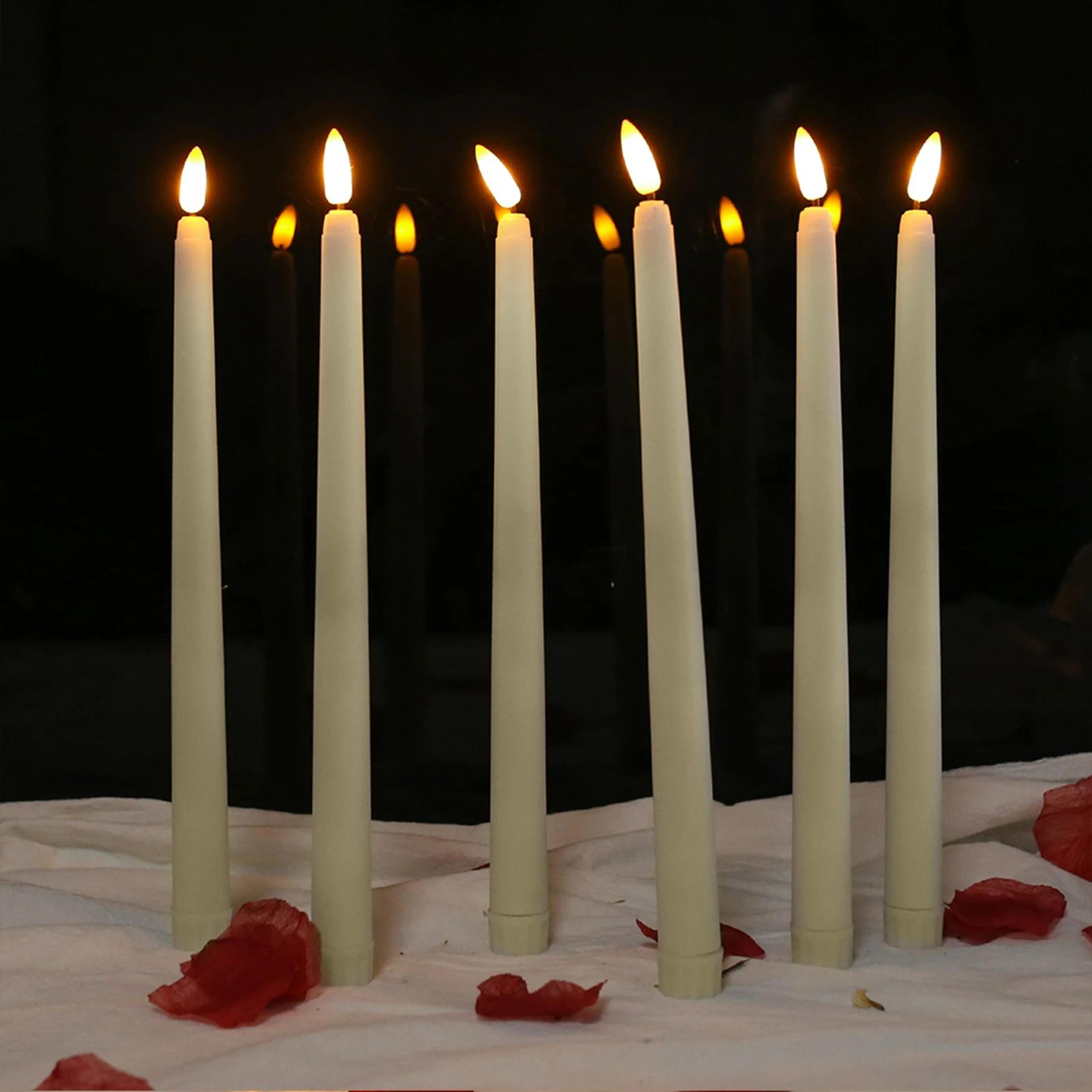 flameless led taper candles with remote & timer – battery operated flickering candles for home wedding christmas decor