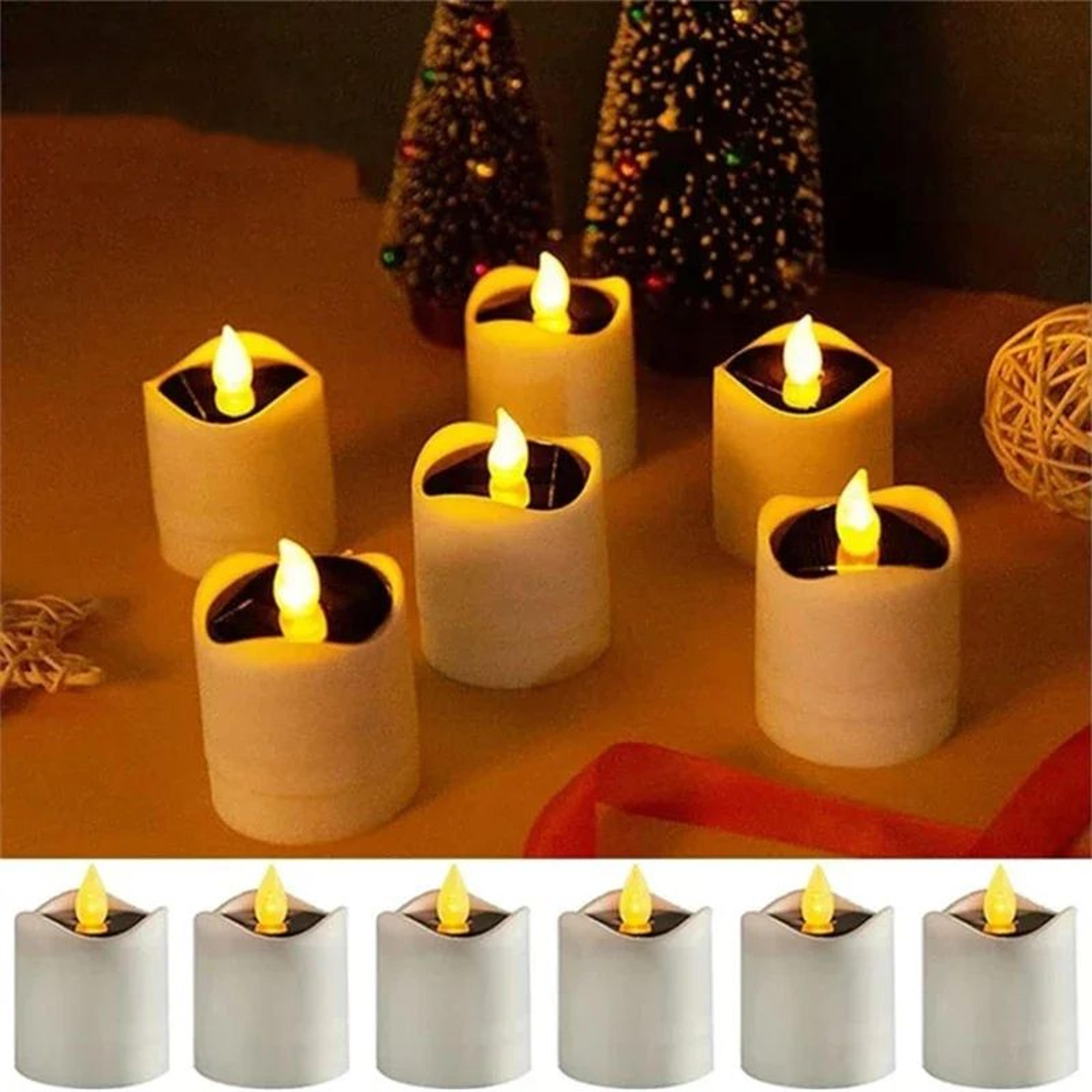 solar flameless led candle lights – waterproof flickering tea lights for outdoor garden wedding party decoration