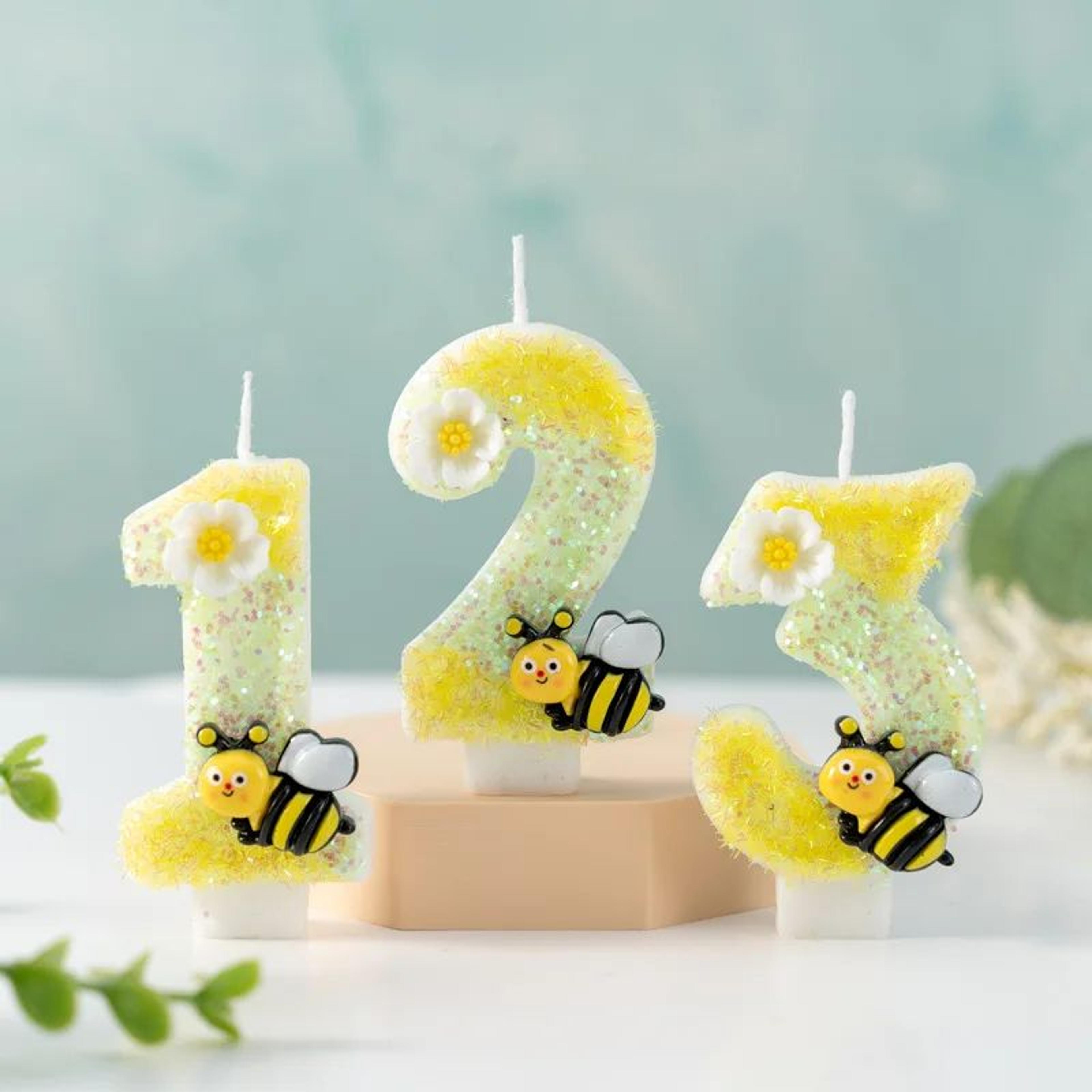 little bee digital birthday cake candle 0–9 – reusable number celebration candle for birthday party cake decorations