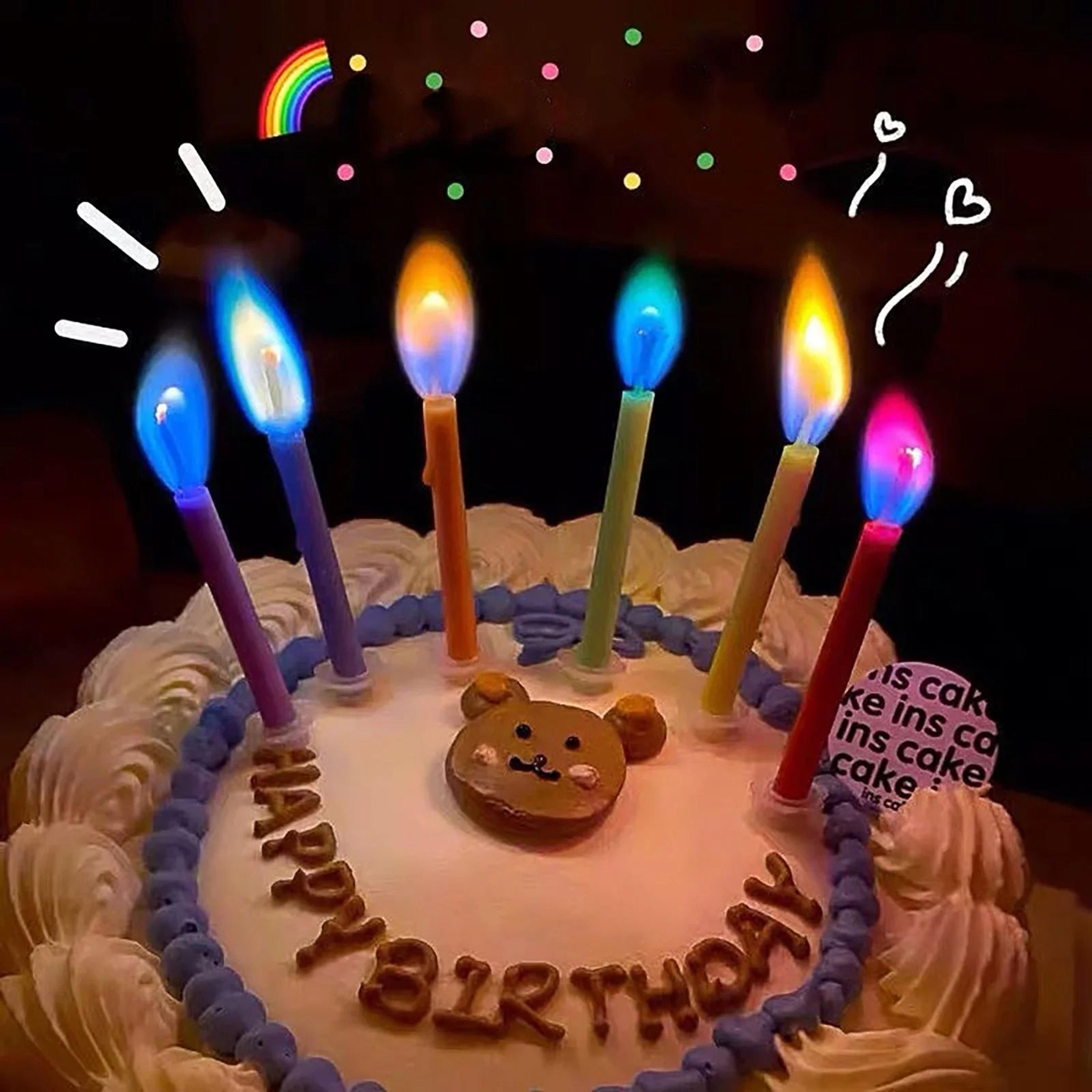 color flame birthday candles – super bright paraffin cake candles for birthday & christmas parties