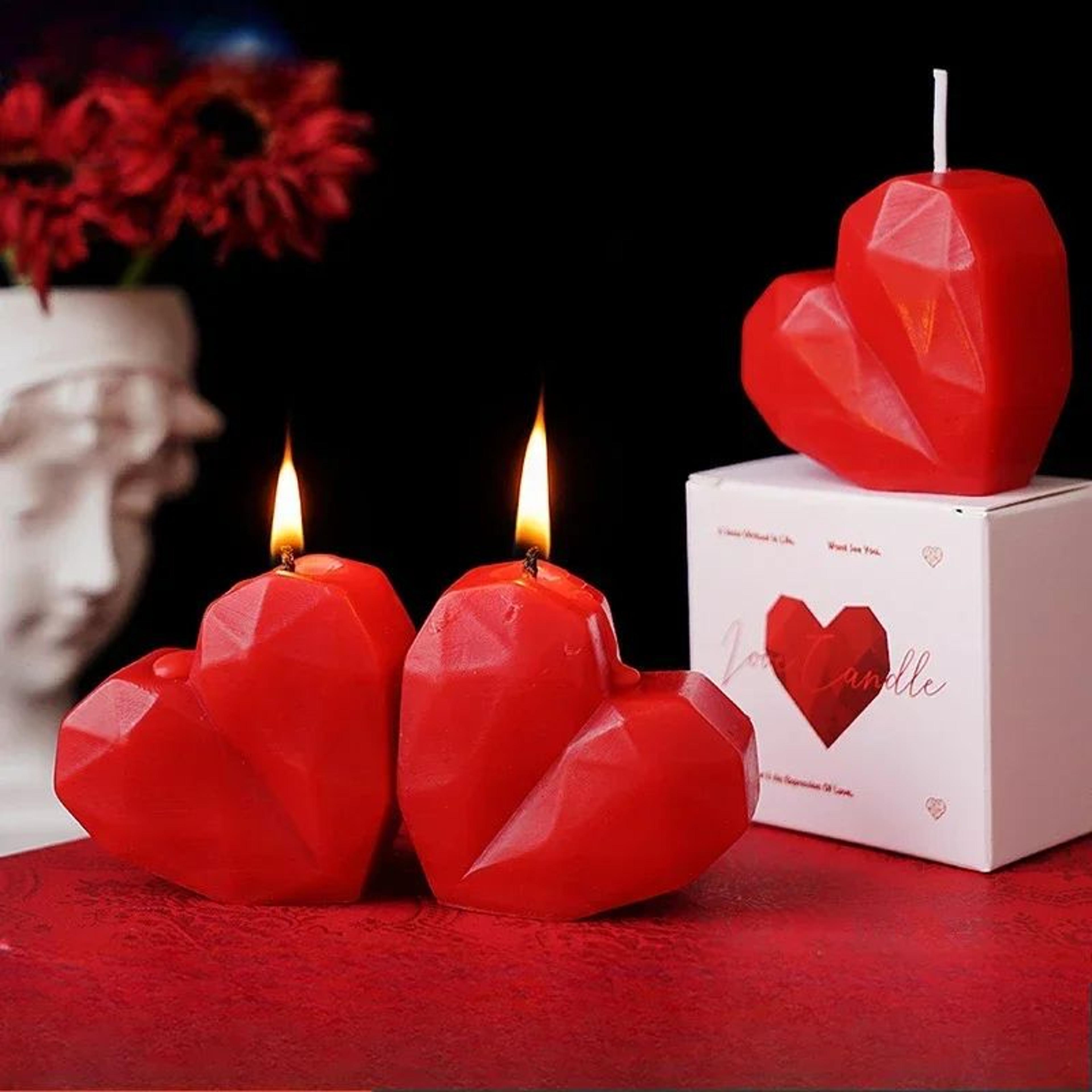 3d heart-shaped aromatherapy candle – handmade romantic scented love candle for valentine's day, wedding & home decor