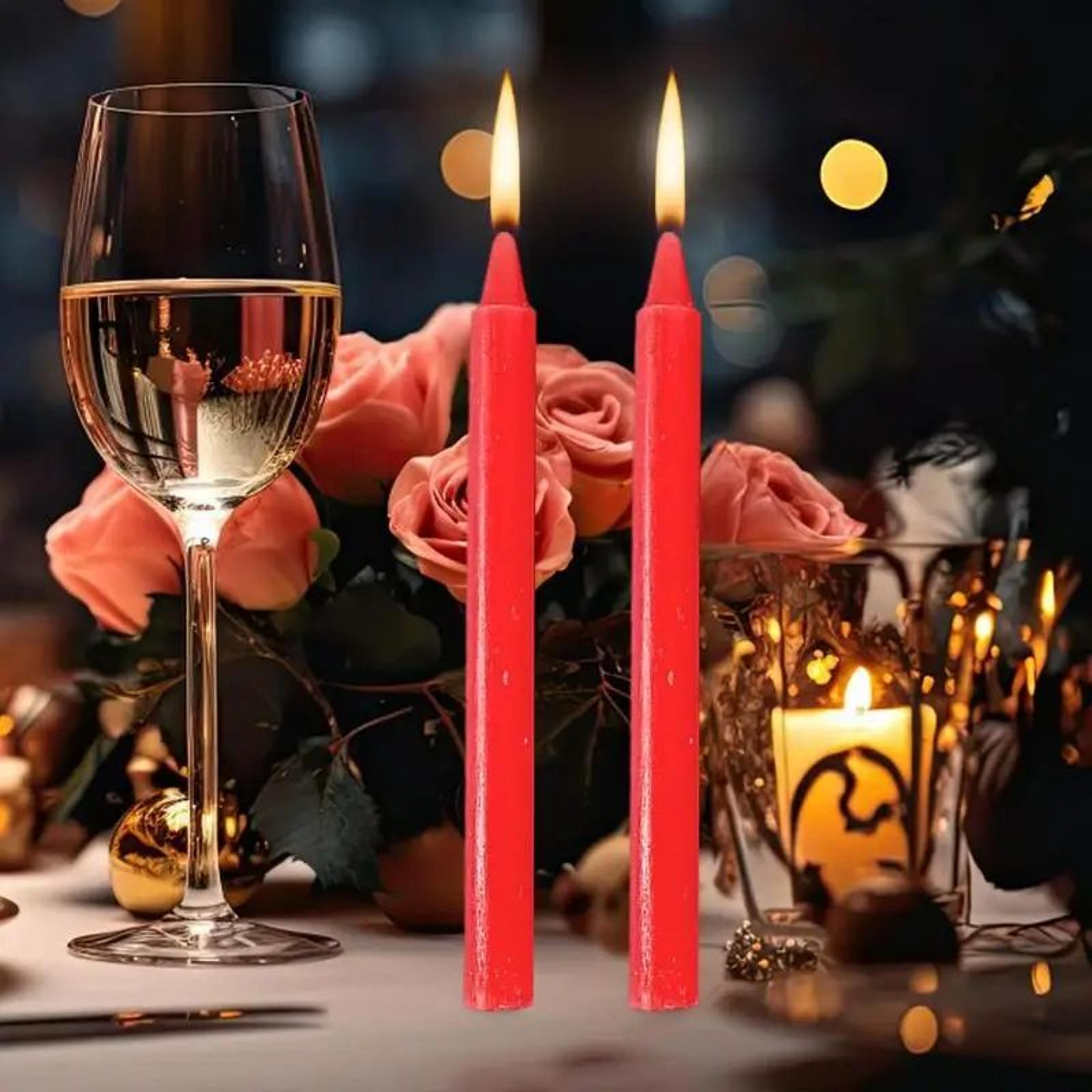 10pcs smokeless mini taper candles – long burning unscented emergency, wedding & home lighting candles