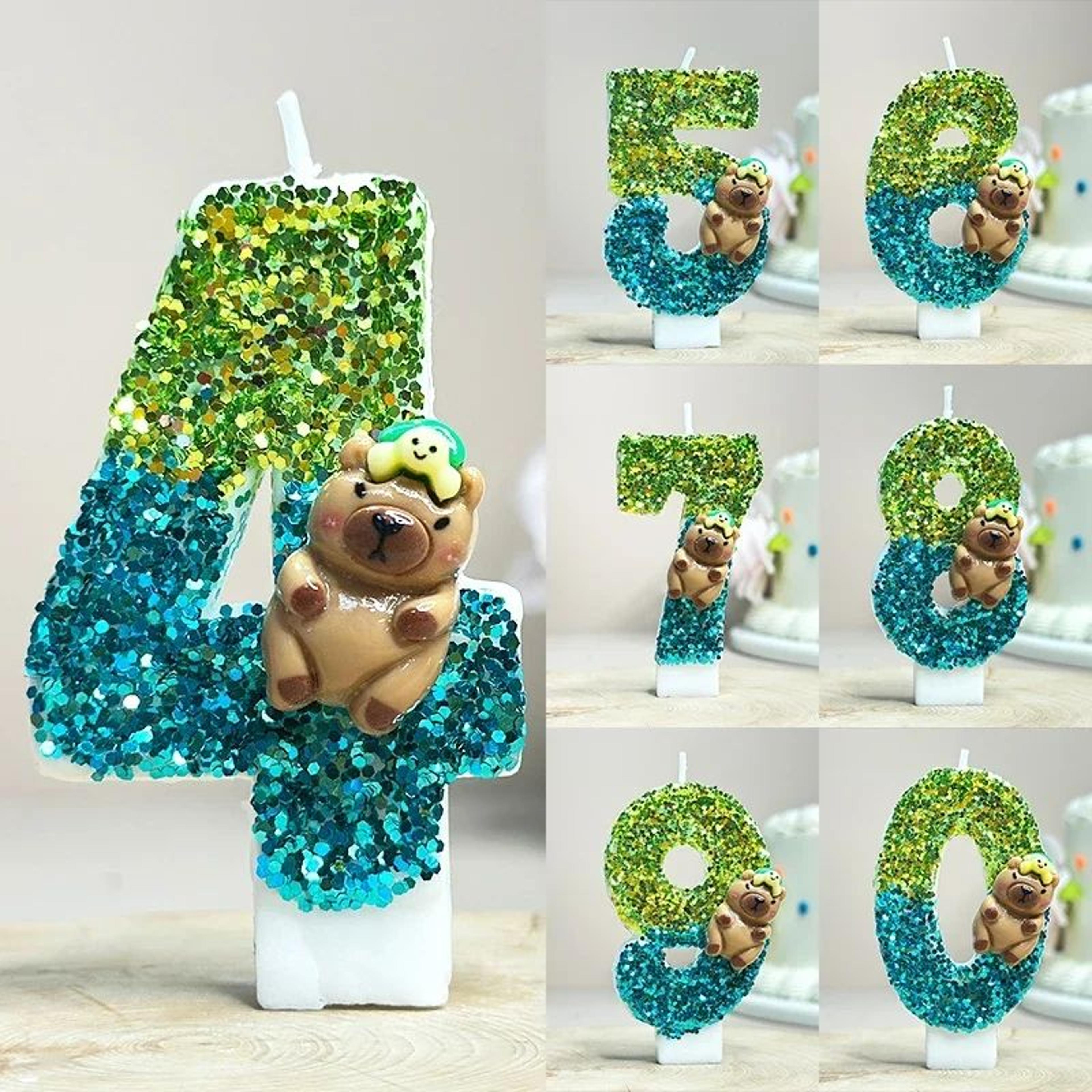 0–9 capybara number birthday candle – cute cartoon cake topper for kids birthday party & baby shower decorations