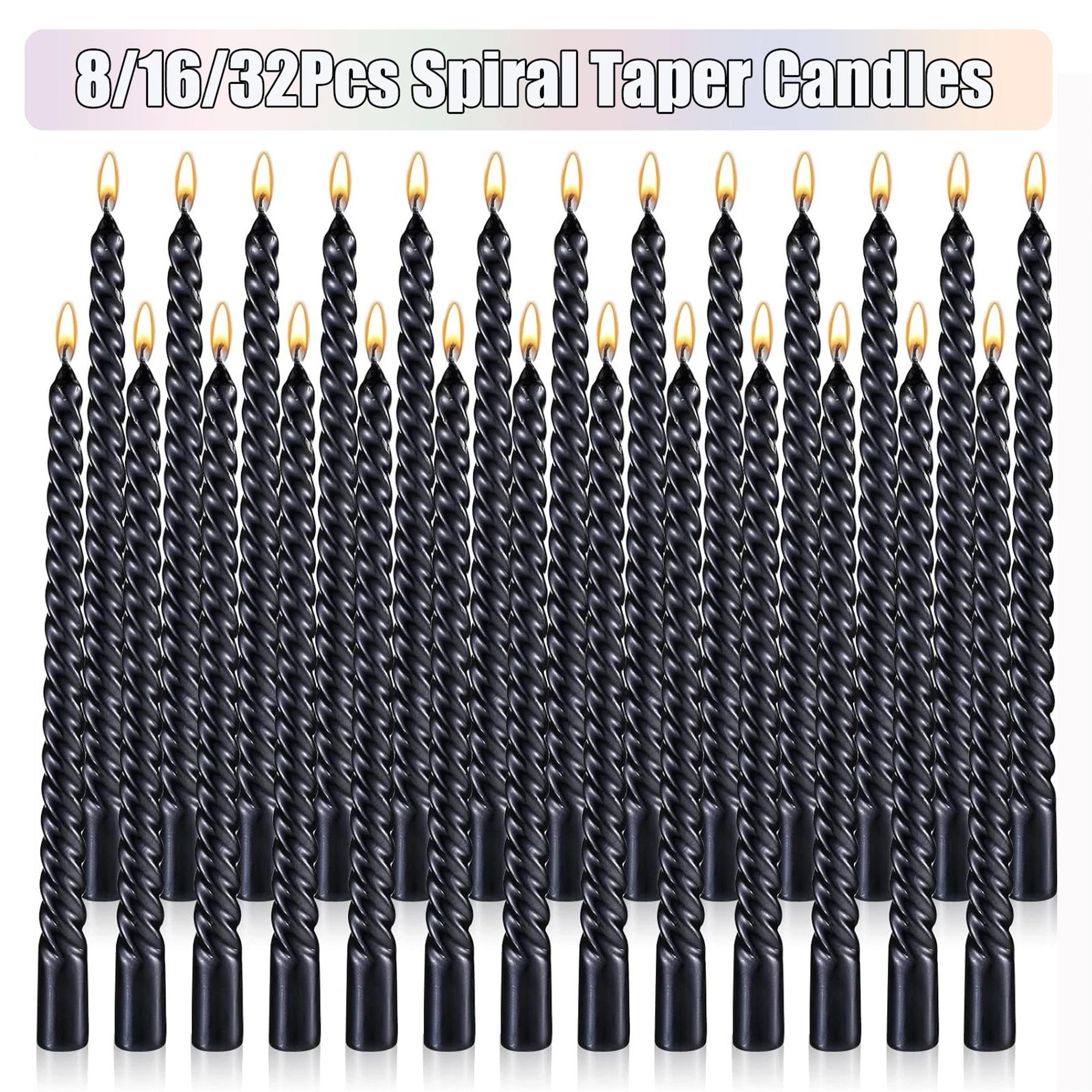 metallic taper candles 10-inch spiral dripless dinner candles – unscented decorative candles for weddings & home decor