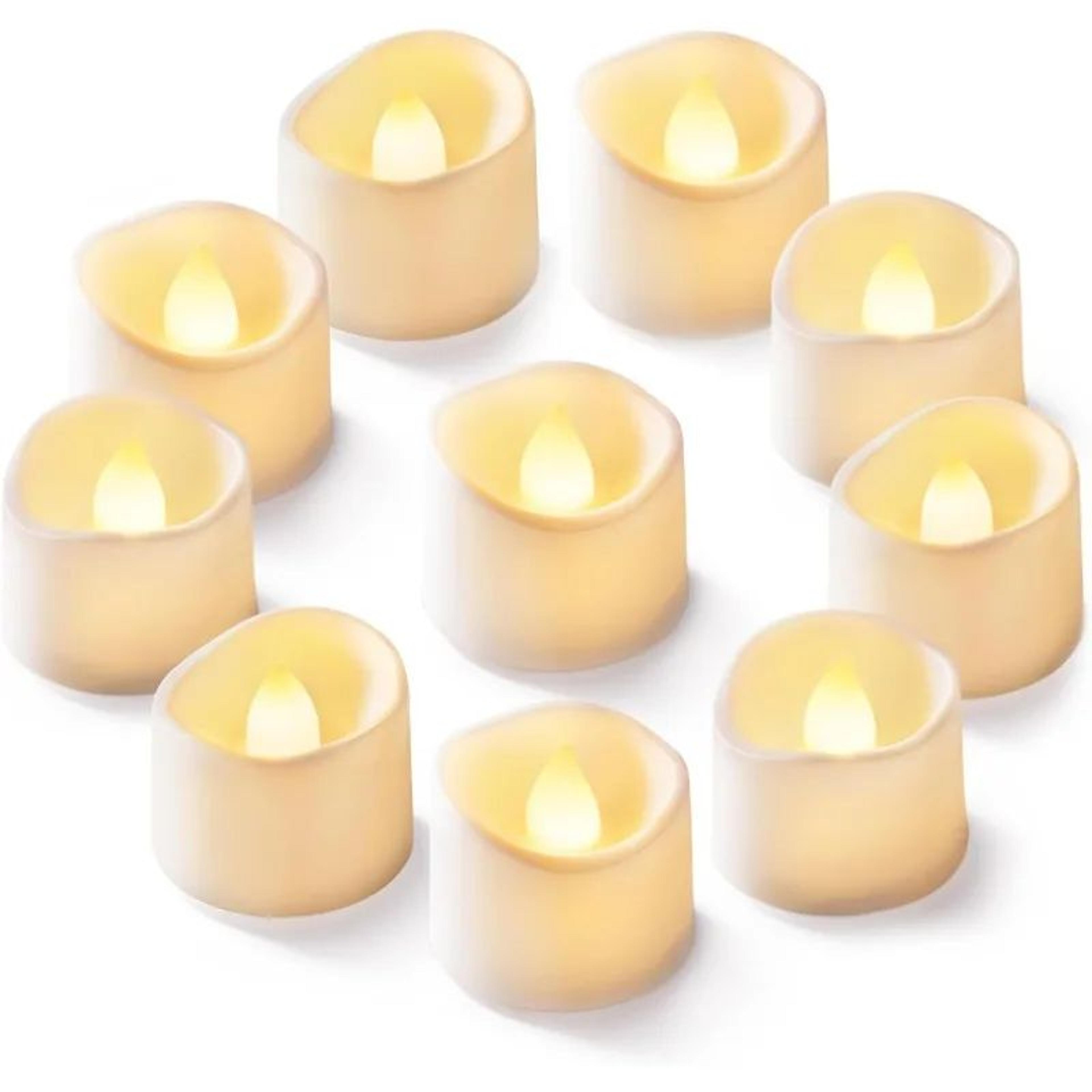 flickering flameless led tea light candles with batteries included – warm white battery operated candles for decor