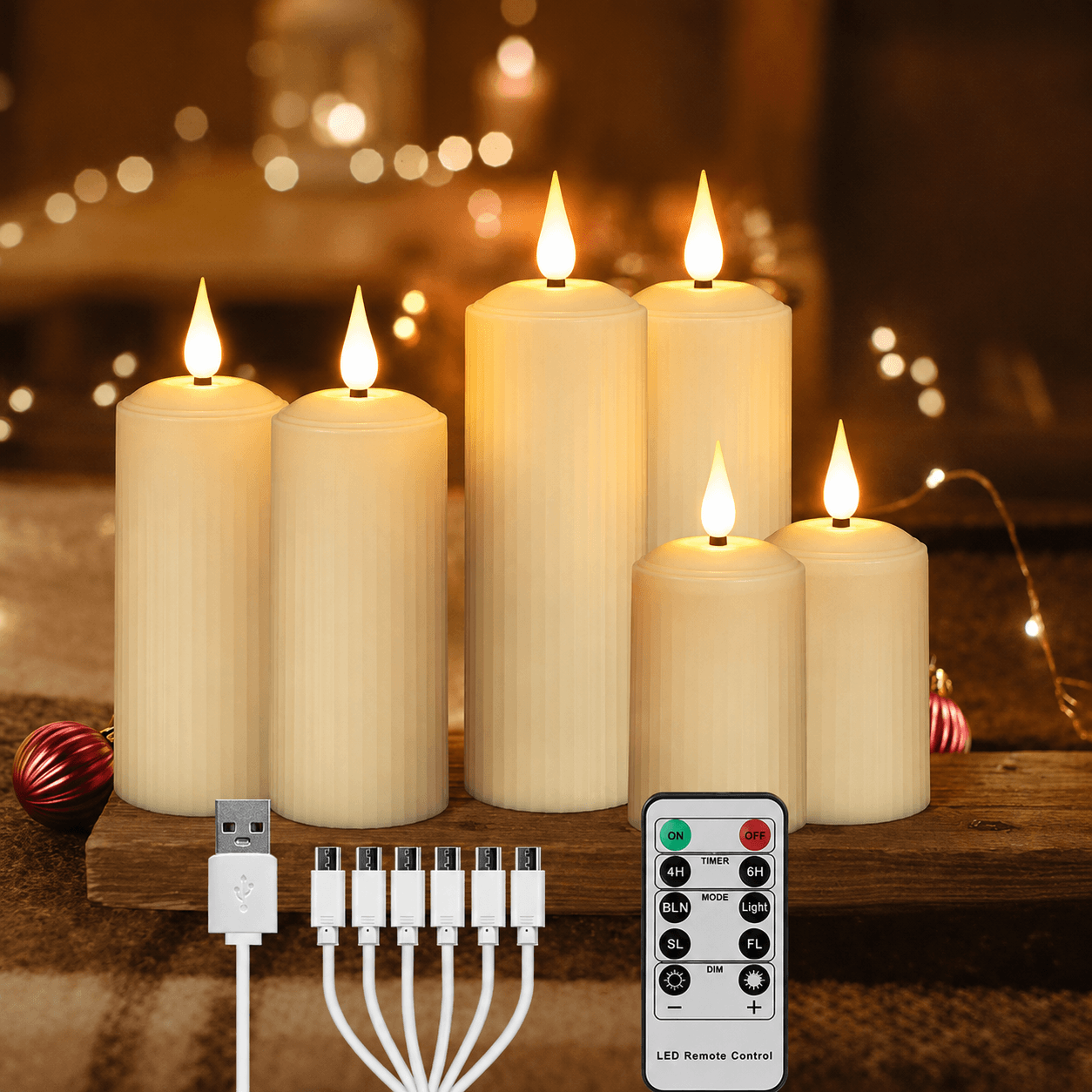 rechargeable waterproof led flameless candle set with remote – usb rechargeable warm white decorative pillar candles