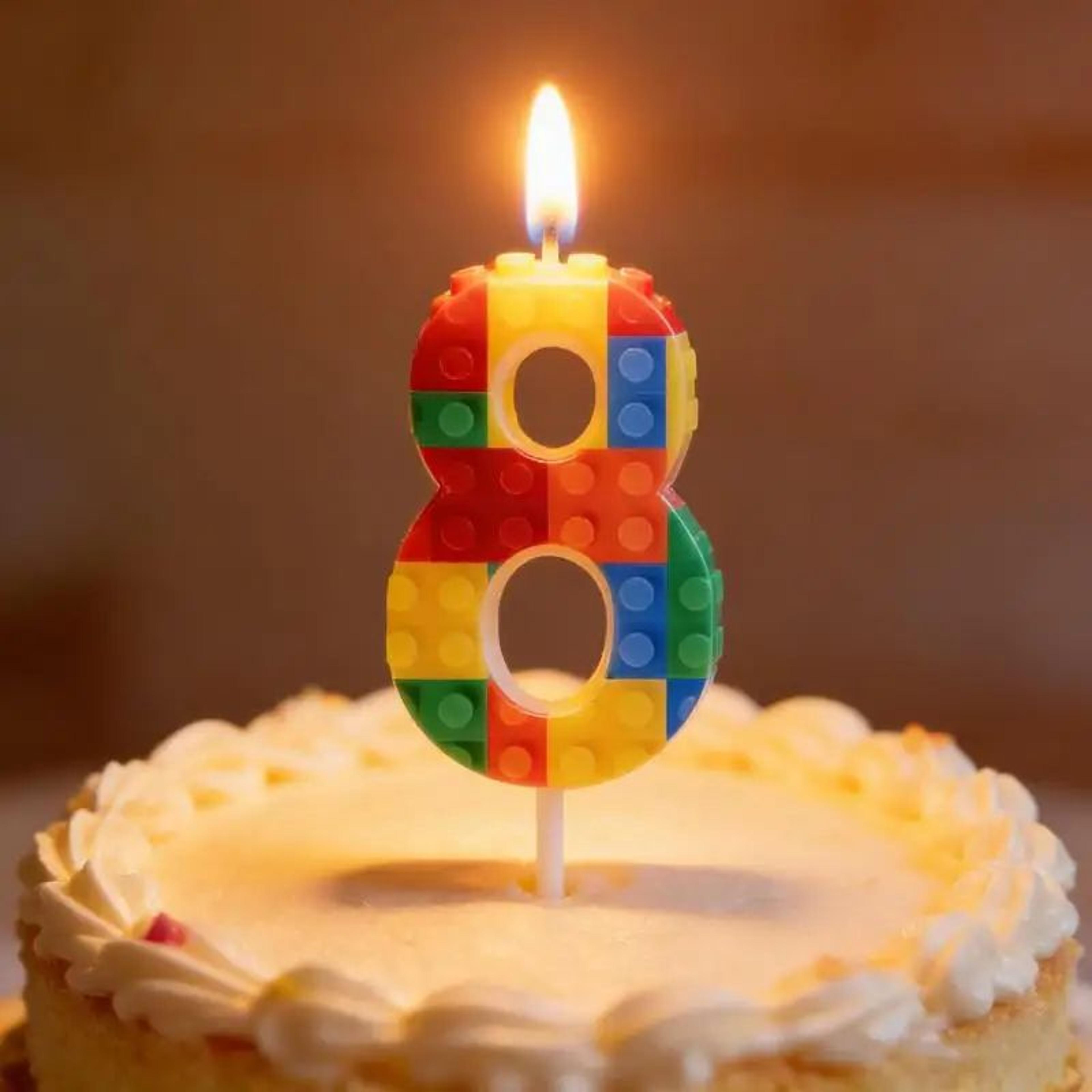building block number birthday candle 0–9 – colorful cartoon digital cake topper for kids birthday party decorations