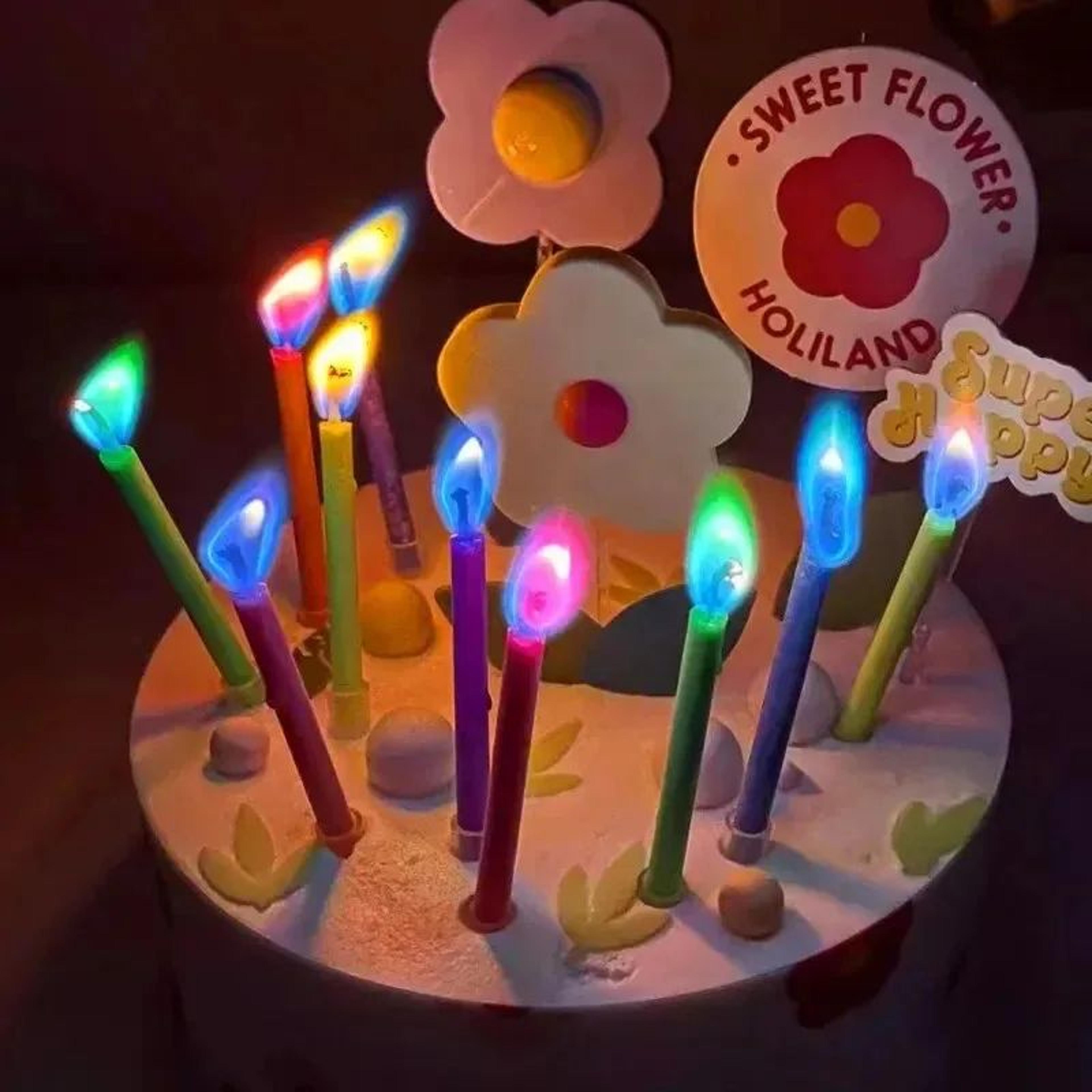 6-color flame birthday candles – colorful rainbow cake candles for birthday parties, weddings & celebration decorations