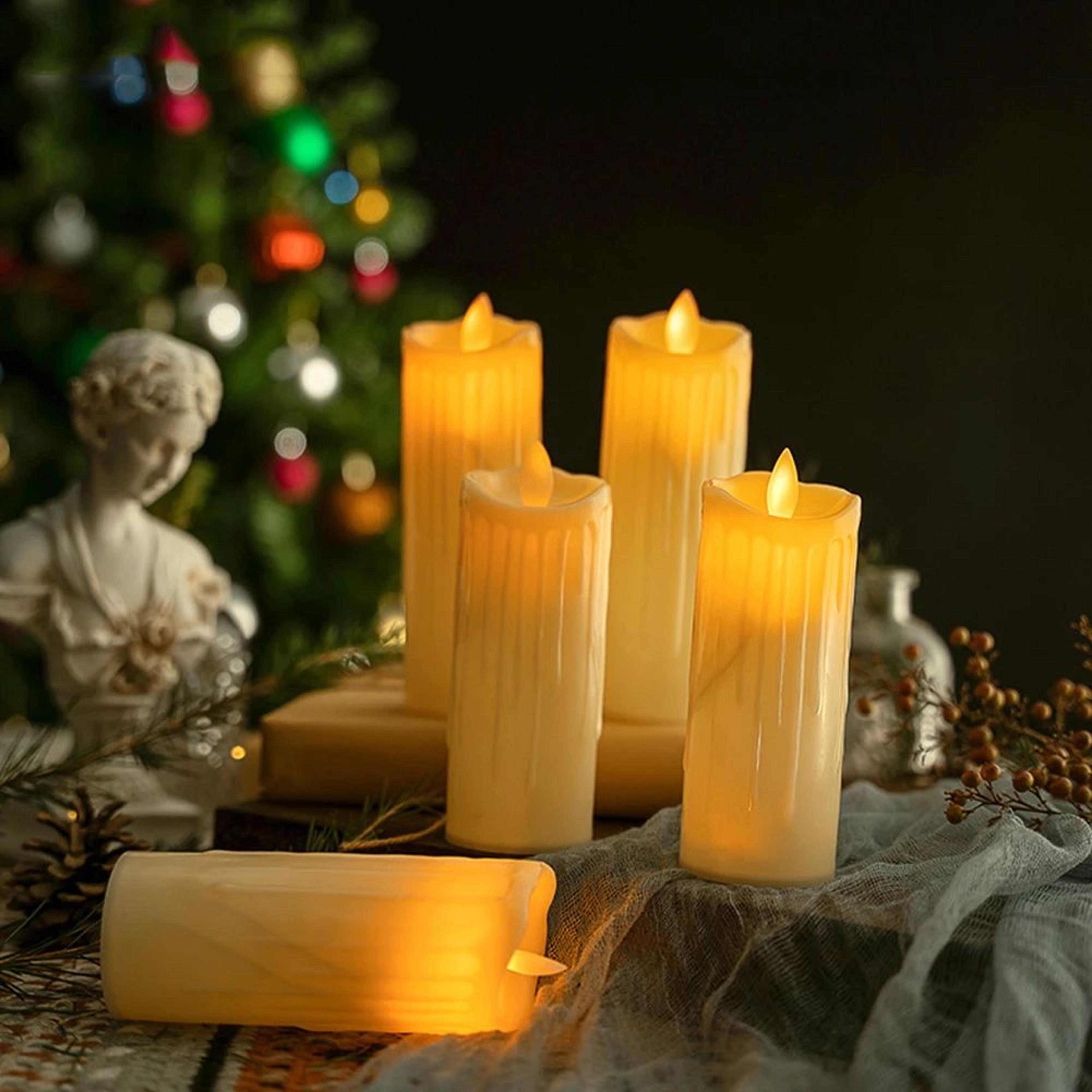 2 in flameless led pillar candle with flickering flame – battery operated ivory decorative candle for home & events
