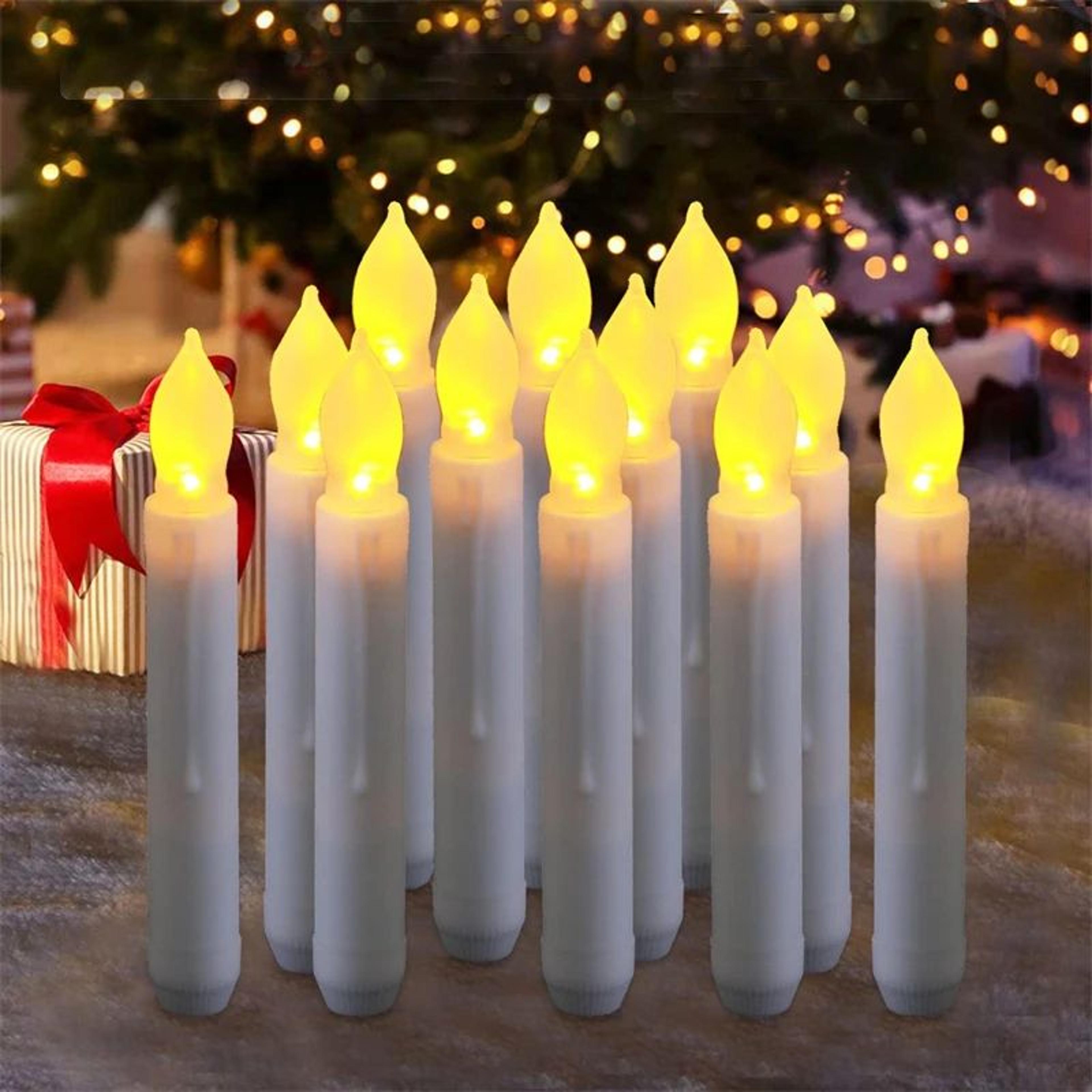 flameless led taper candle light – battery operated flickering decorative candle for weddings, christmas & home decor