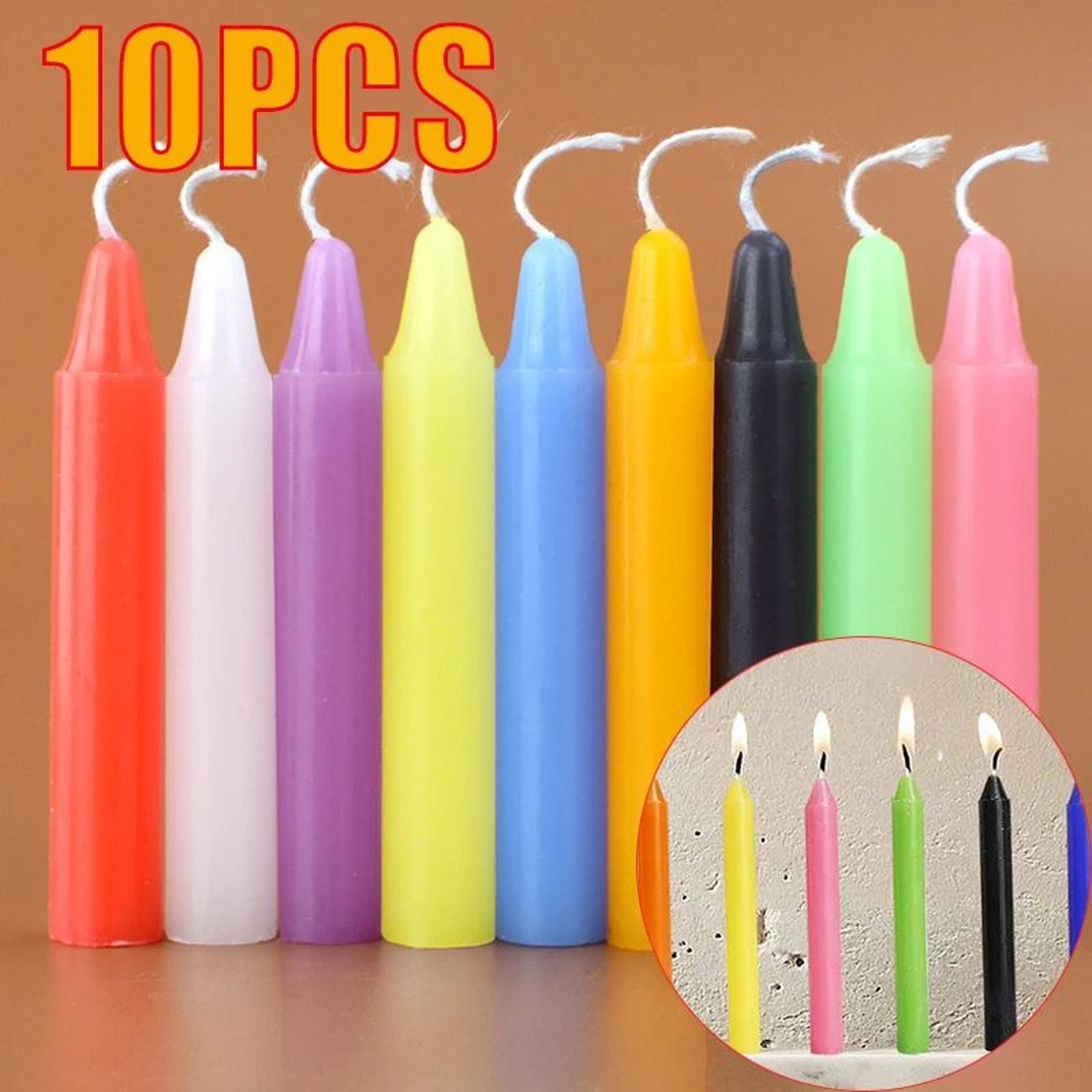 10pcs mini taper candles – mixed color handmade wax candles for halloween, christmas, birthdays & wedding decorations