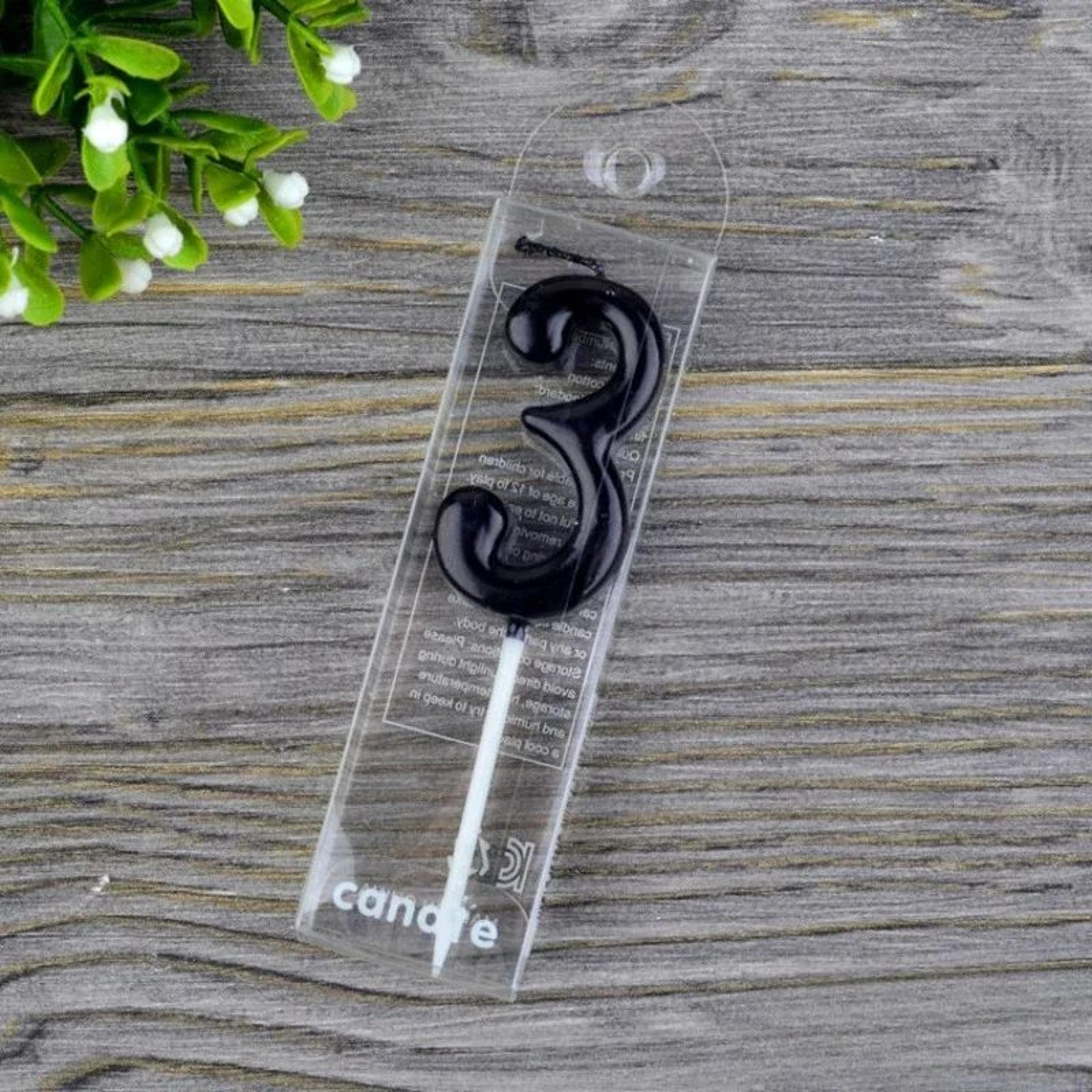 black number birthday candle – elegant cake topper for birthday party cake decorations