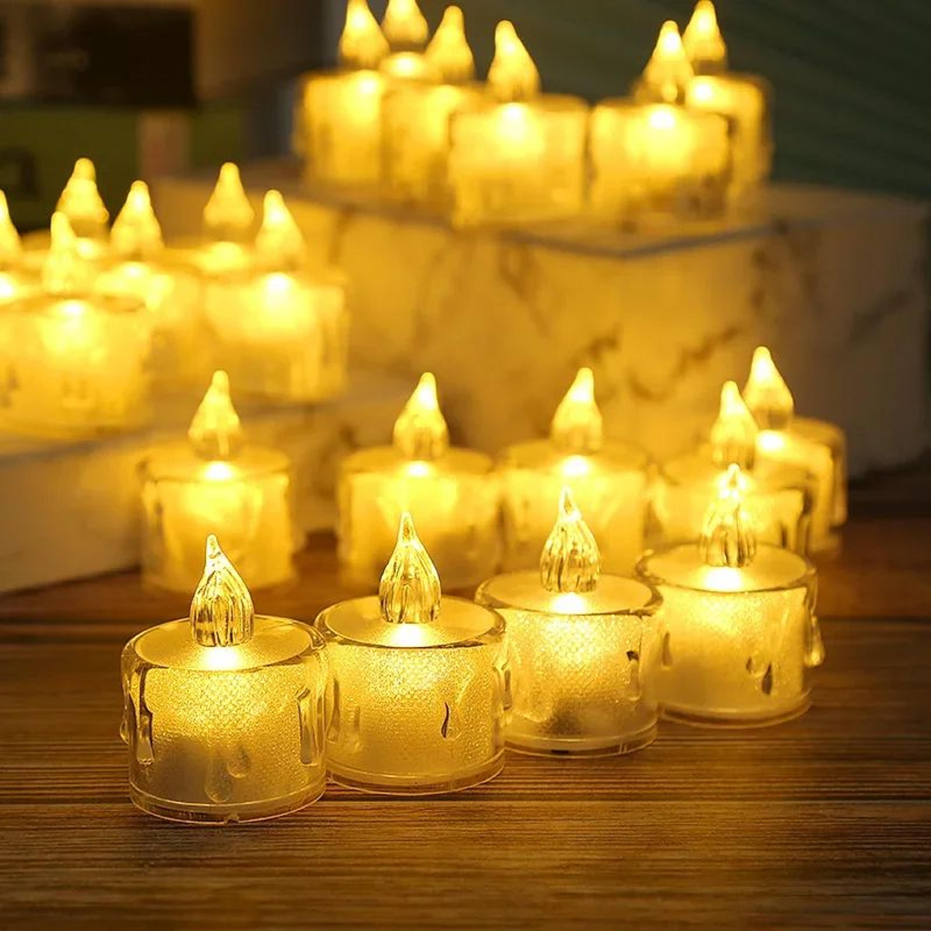led electronic tea light candle with batteries –flameless smokeless warm glow candle for wedding, christmas & home decor