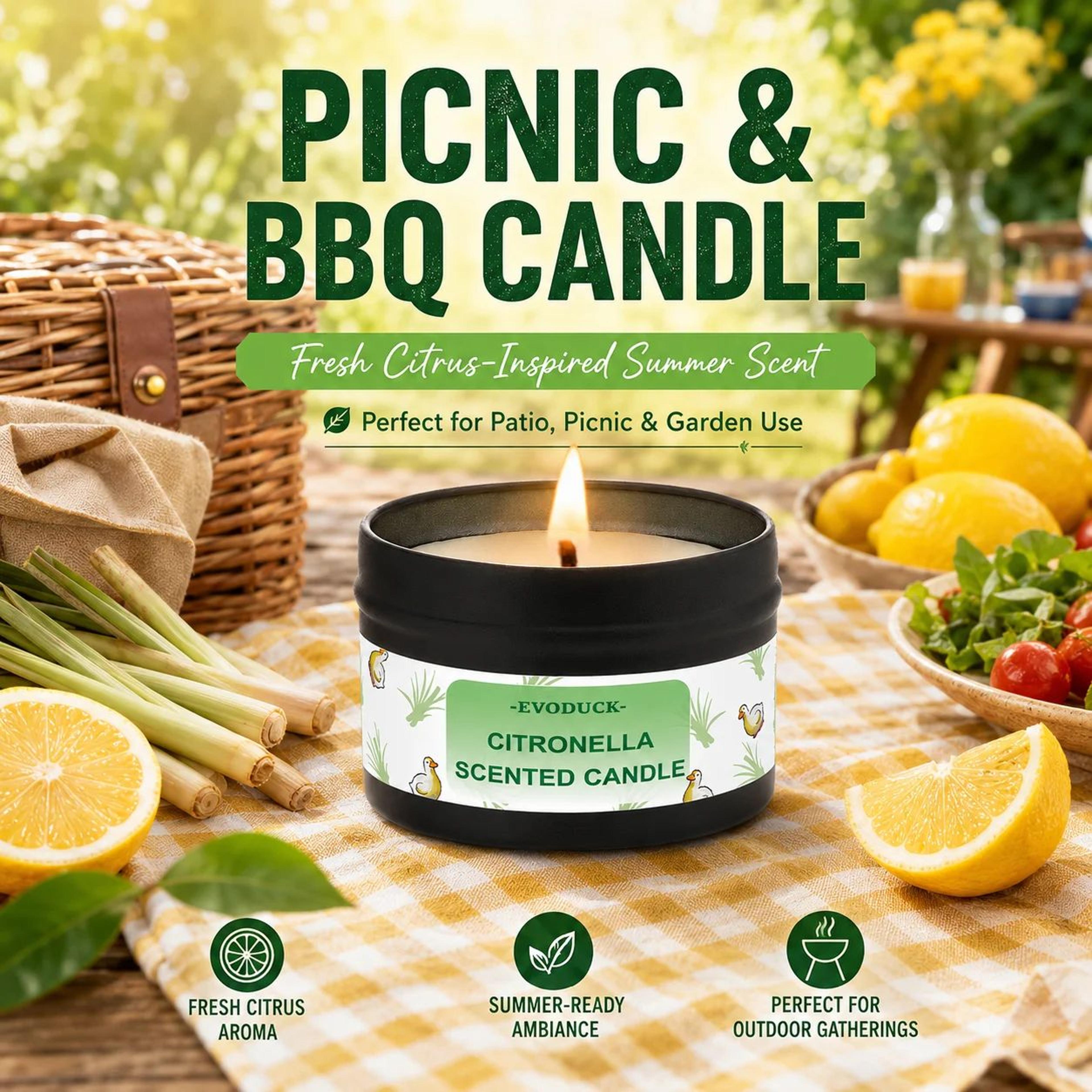 outdoor citronella candle with fresh lemongrass scent – 24-hour long-lasting candle for patio garden camping & bbq