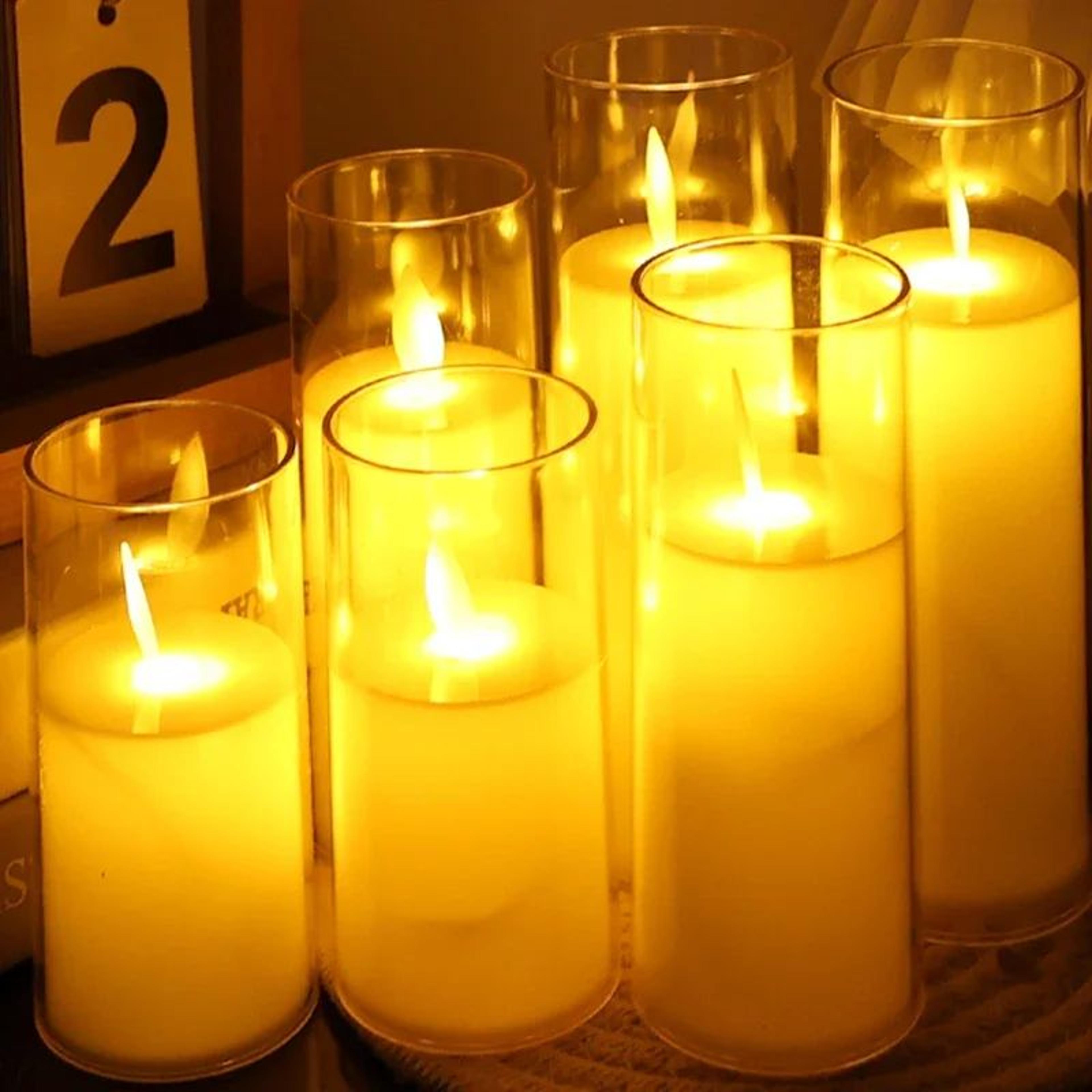 led flickering flameless acrylic candles with batteries included – battery operated decorative electric candles for home