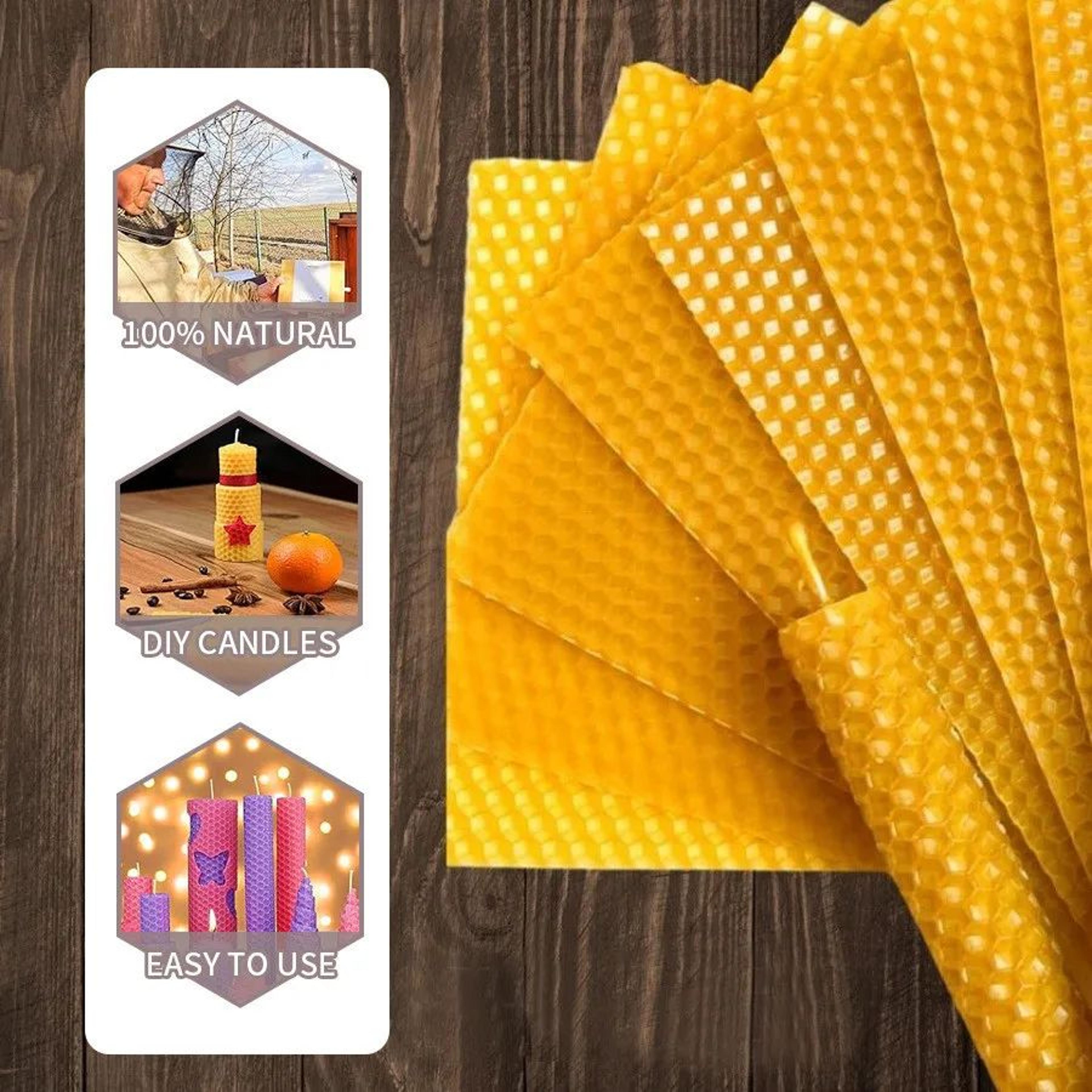 natural beeswax sheets for candle making – diy handmade honeycomb beeswax candle rolling kit with cotton wicks