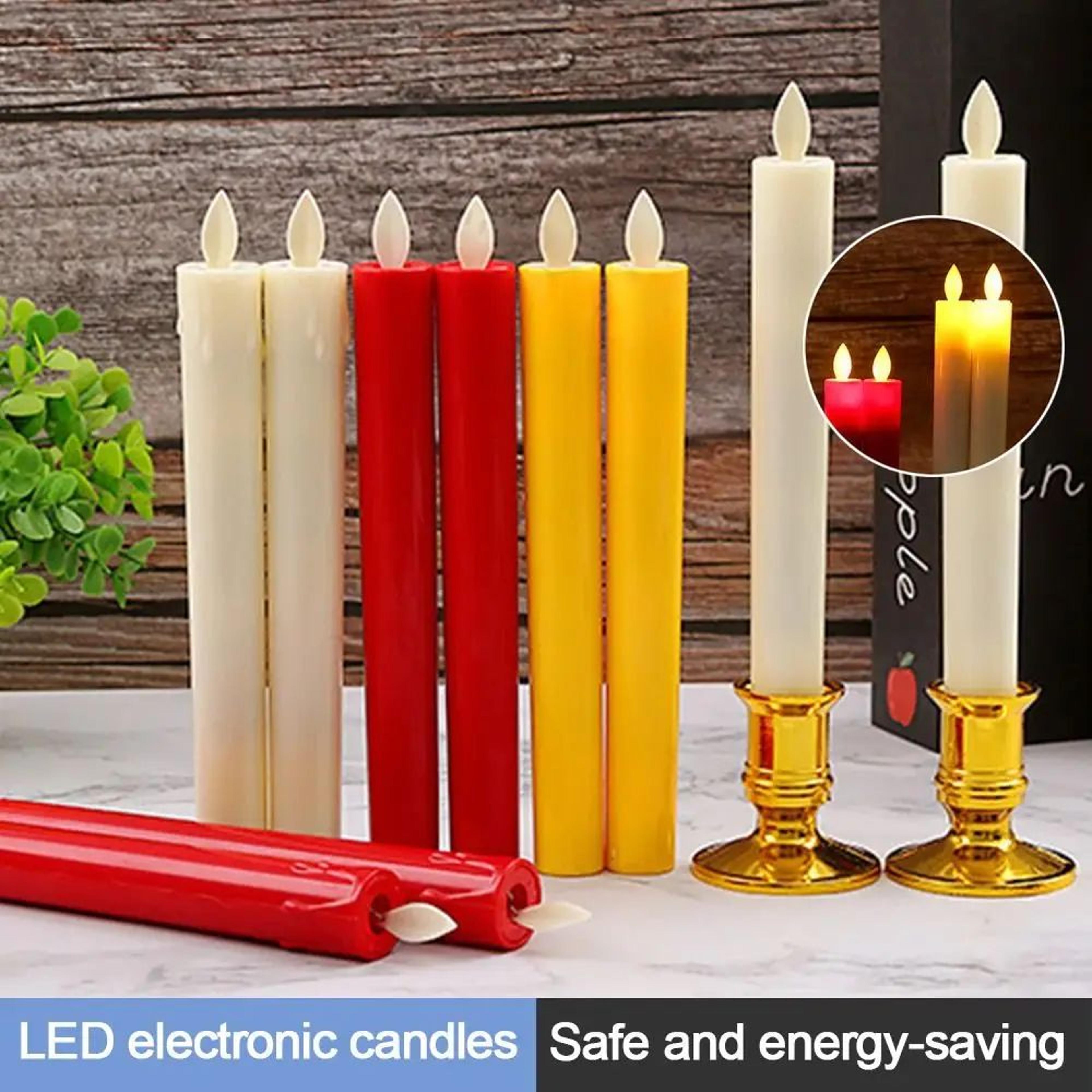 2pcs led flameless taper candles – battery operated flickering candlestick lights for weddings, parties & home decor