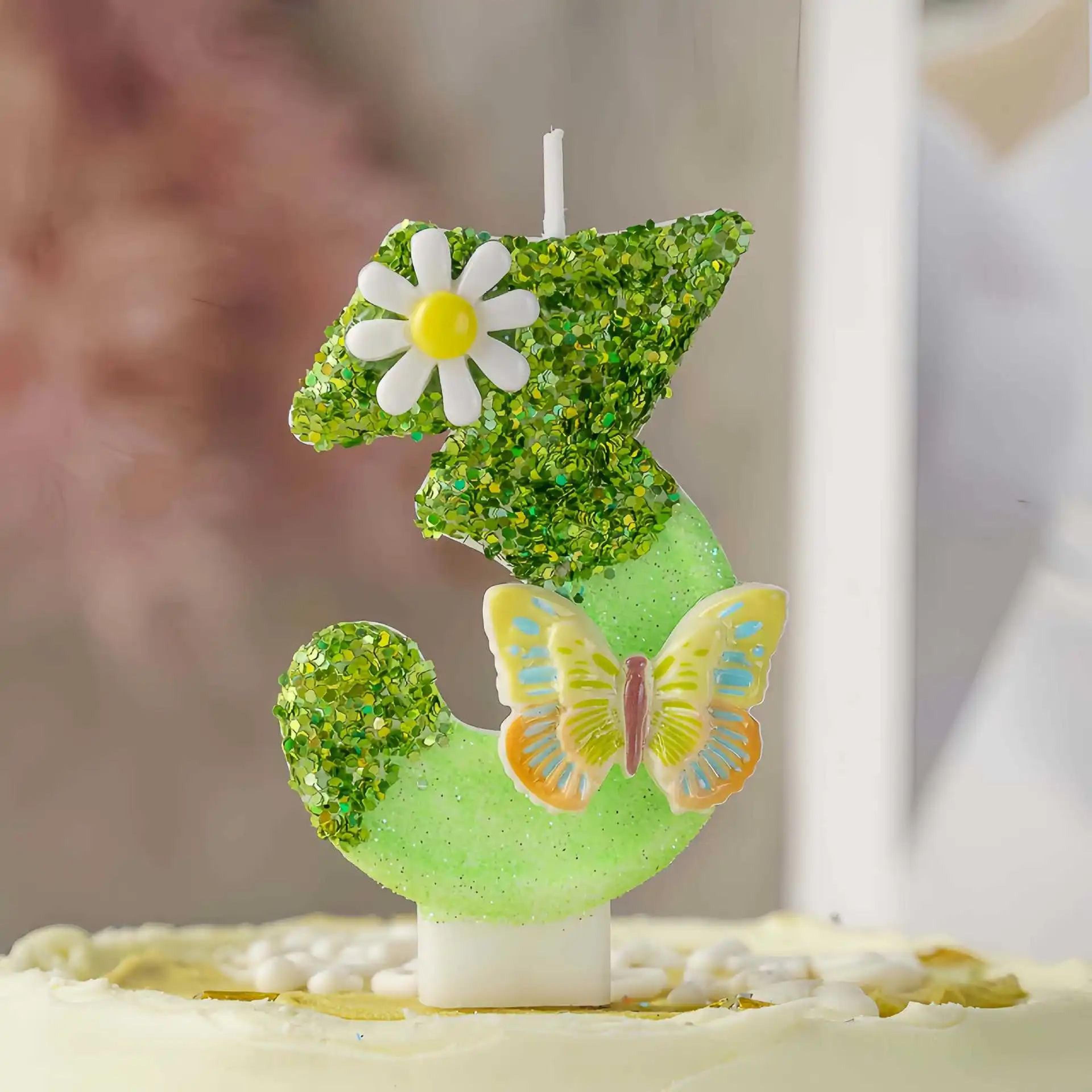 butterfly flower digital birthday cake candle – creative led cake decoration for parties & celebrations