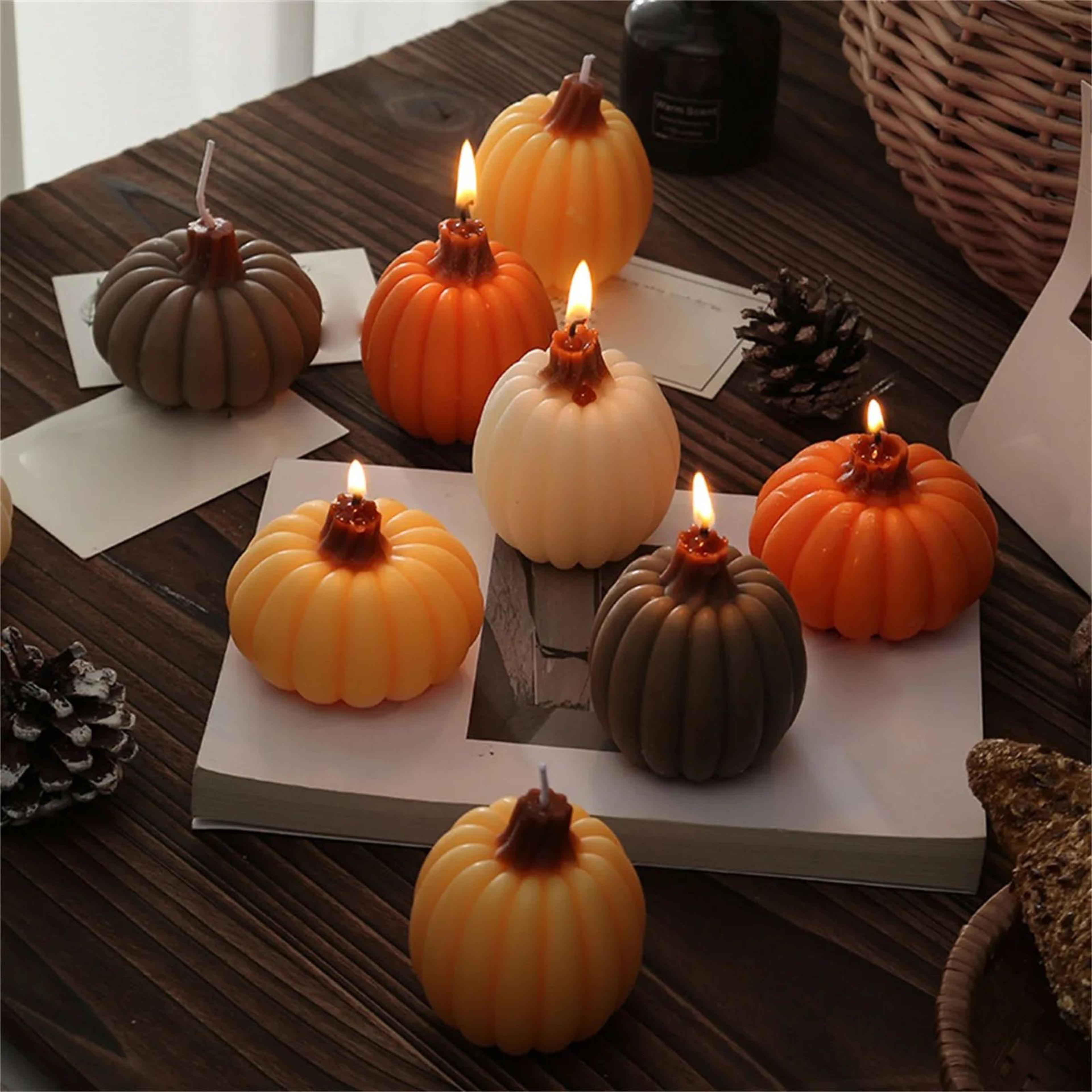 halloween pumpkin aromatherapy candle – decorative soy wax scented candle for home, fall decor & holiday gifts