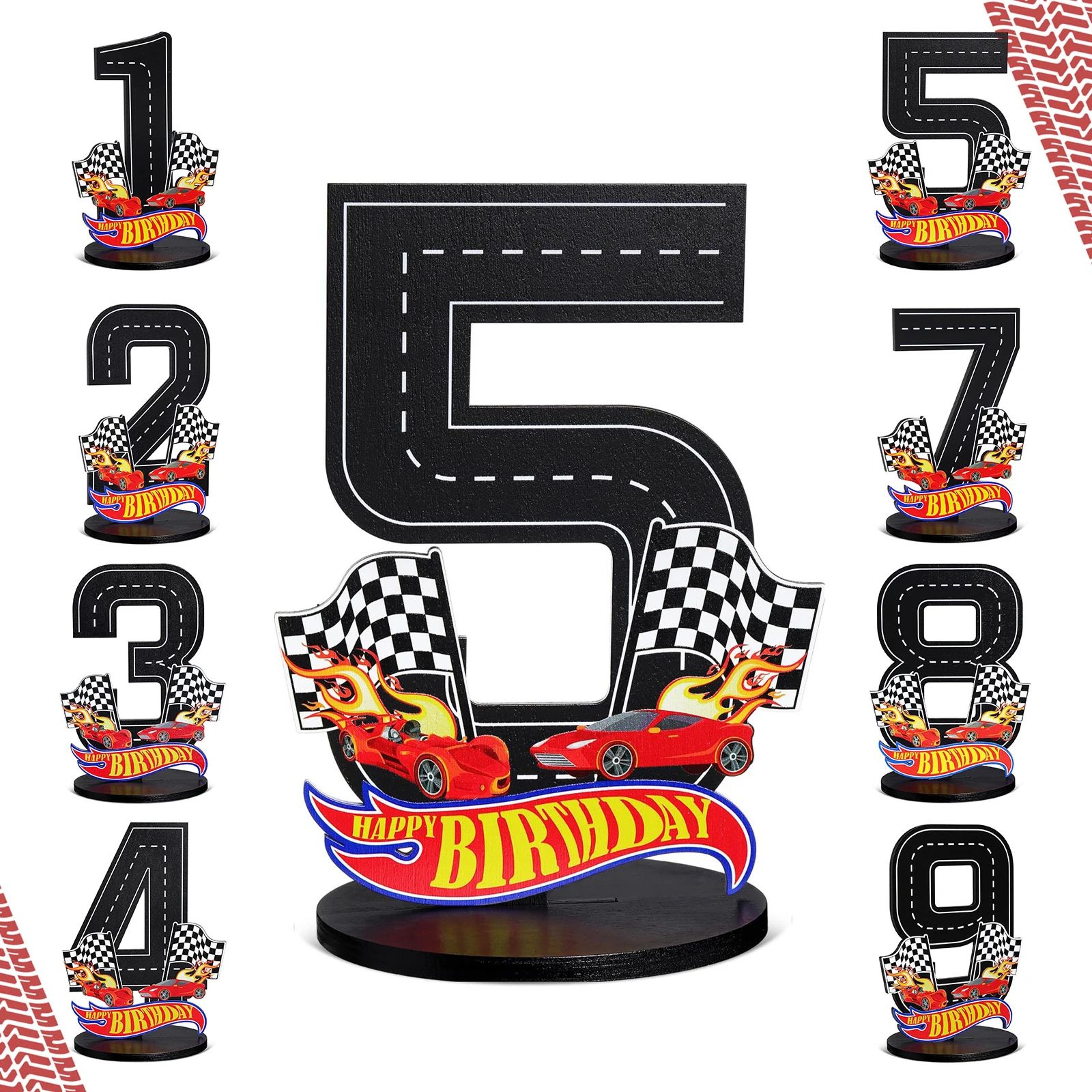 racing cars birthday numeral candles set – checkered cake candles for racing-themed party decorations