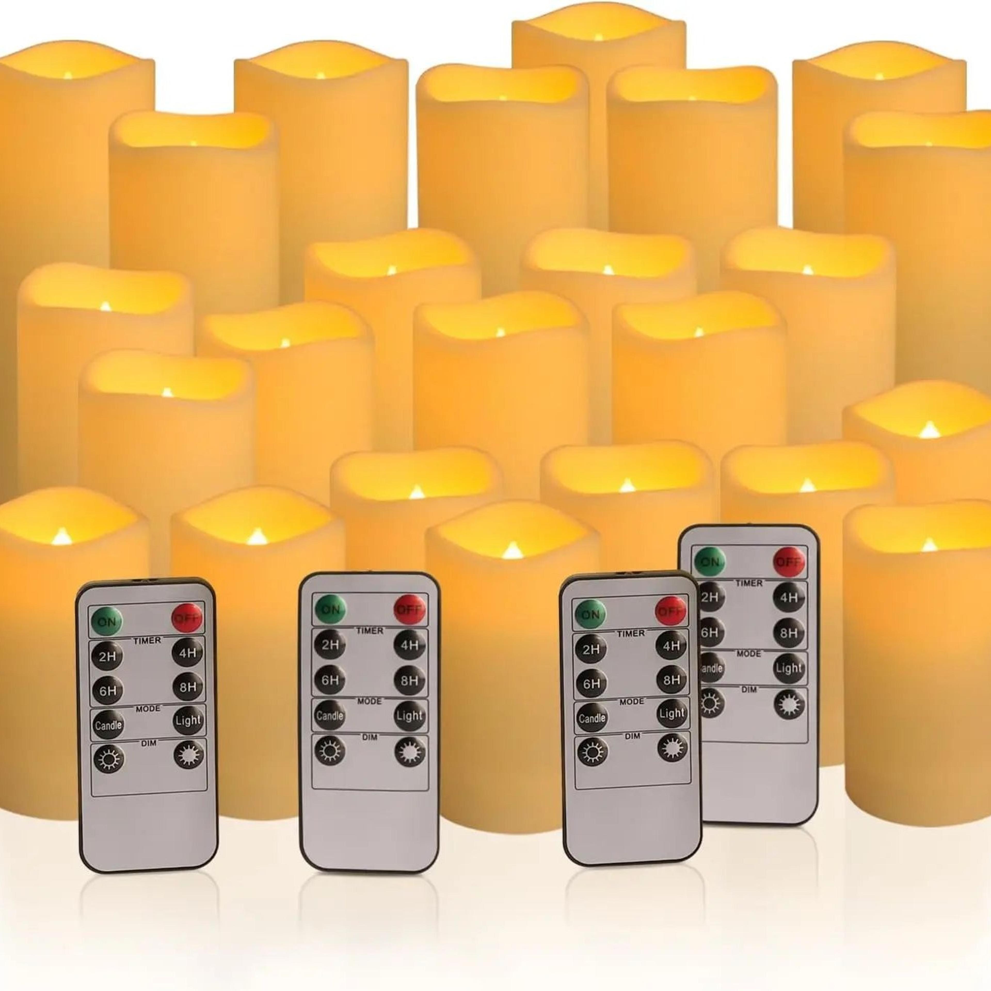 flameless led candles set with remote & timer – waterproof battery-operated flickering pillar candles for indoor & outdo