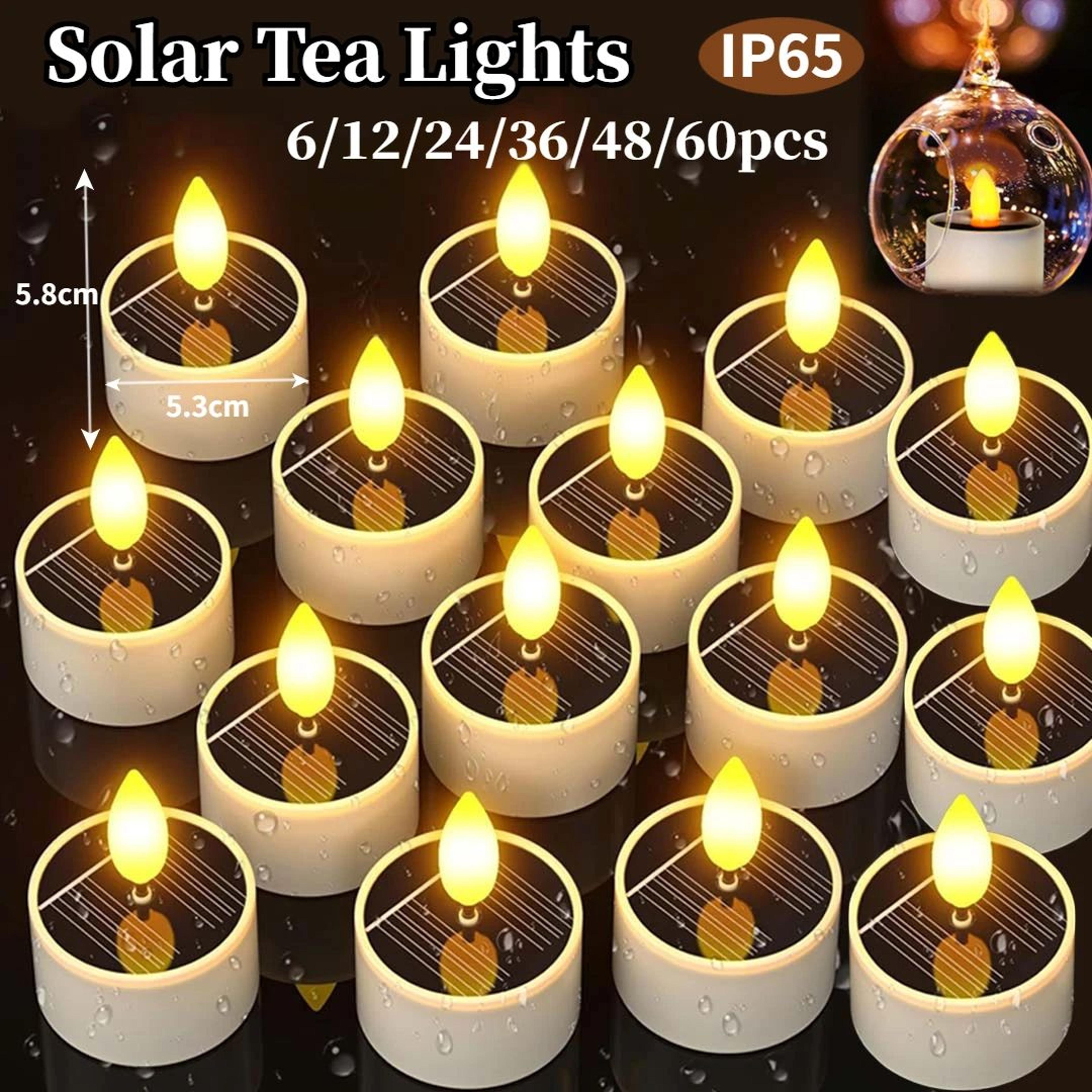 solar led flickering tea lights – waterproof flameless dusk to dawn candles for garden, lantern & outdoor decor