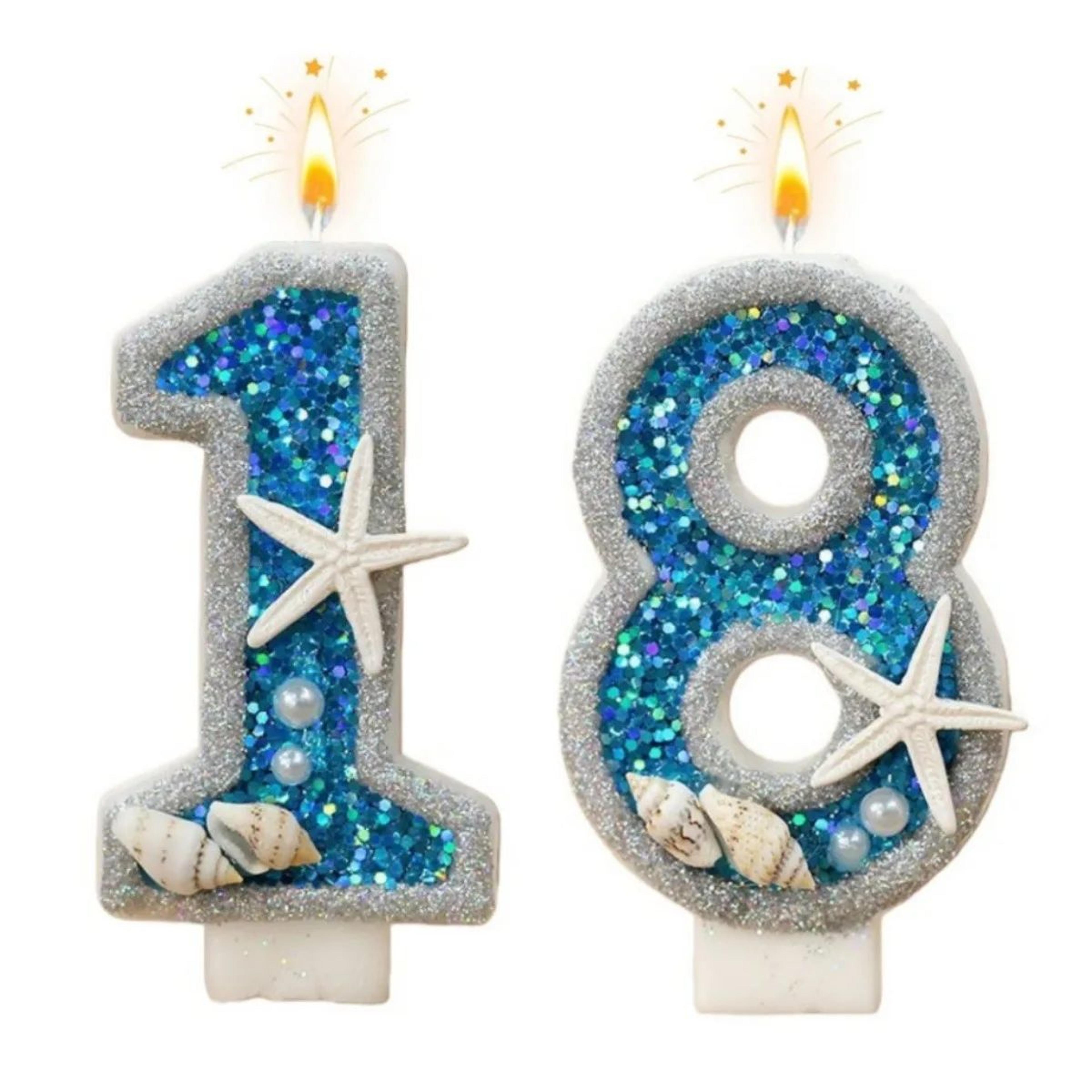 two-color starfish number birthday candle 0–9 – handmade cake decoration for parties & celebrations