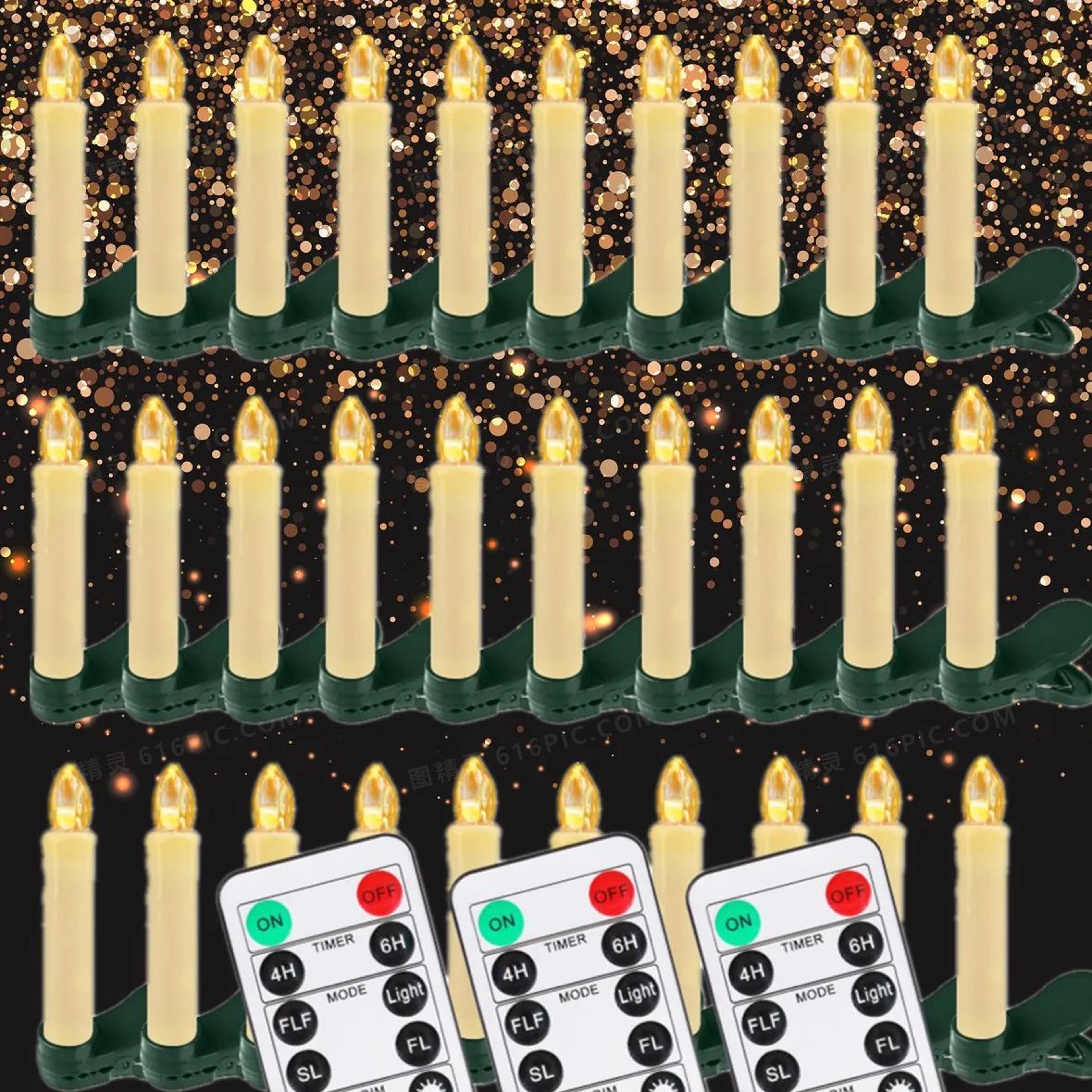 flameless led taper candles with remote & timer – clip-on christmas tree lights for holiday & wedding decor