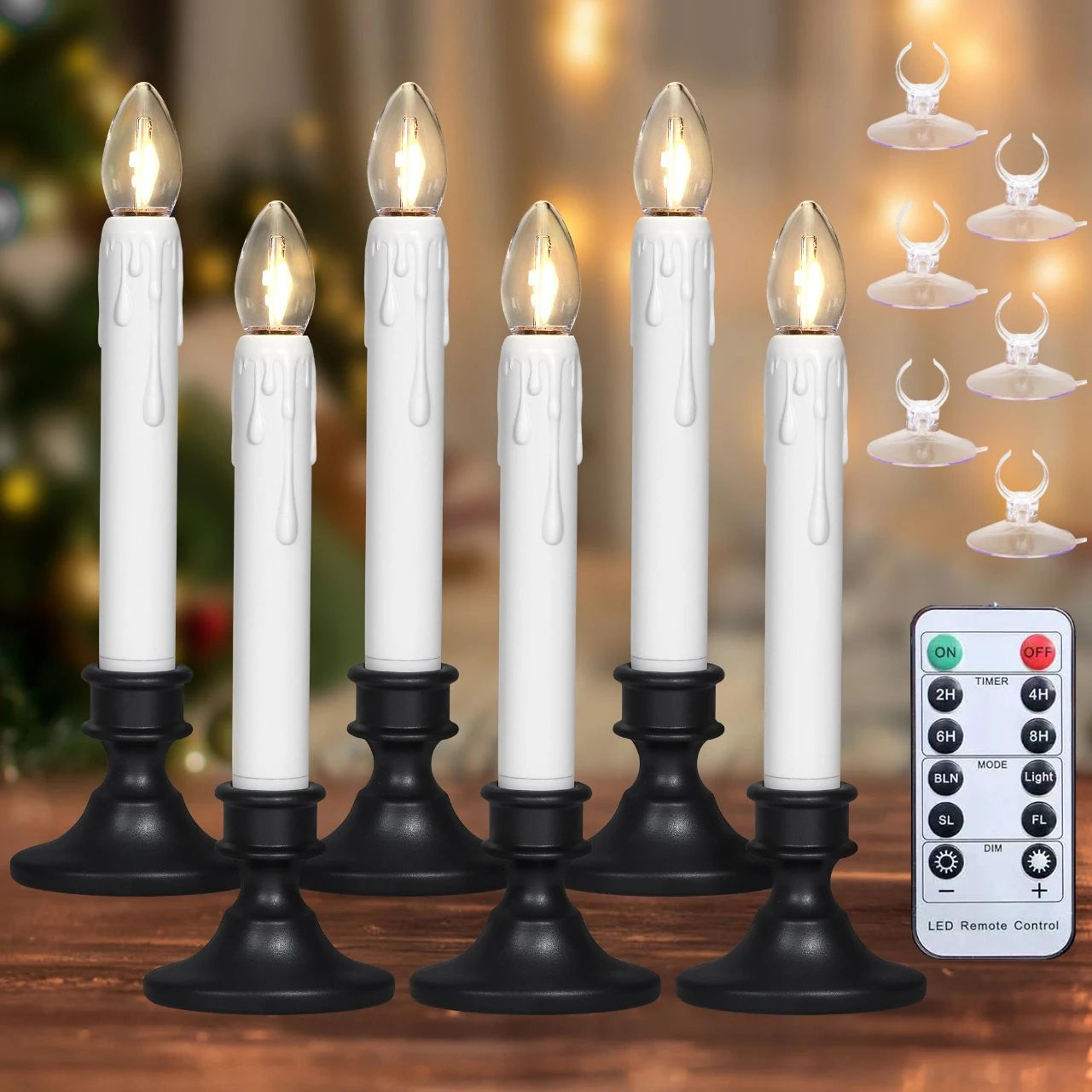 led flameless taper candles with remote – battery operated flickering candles for home, wedding & holiday decor