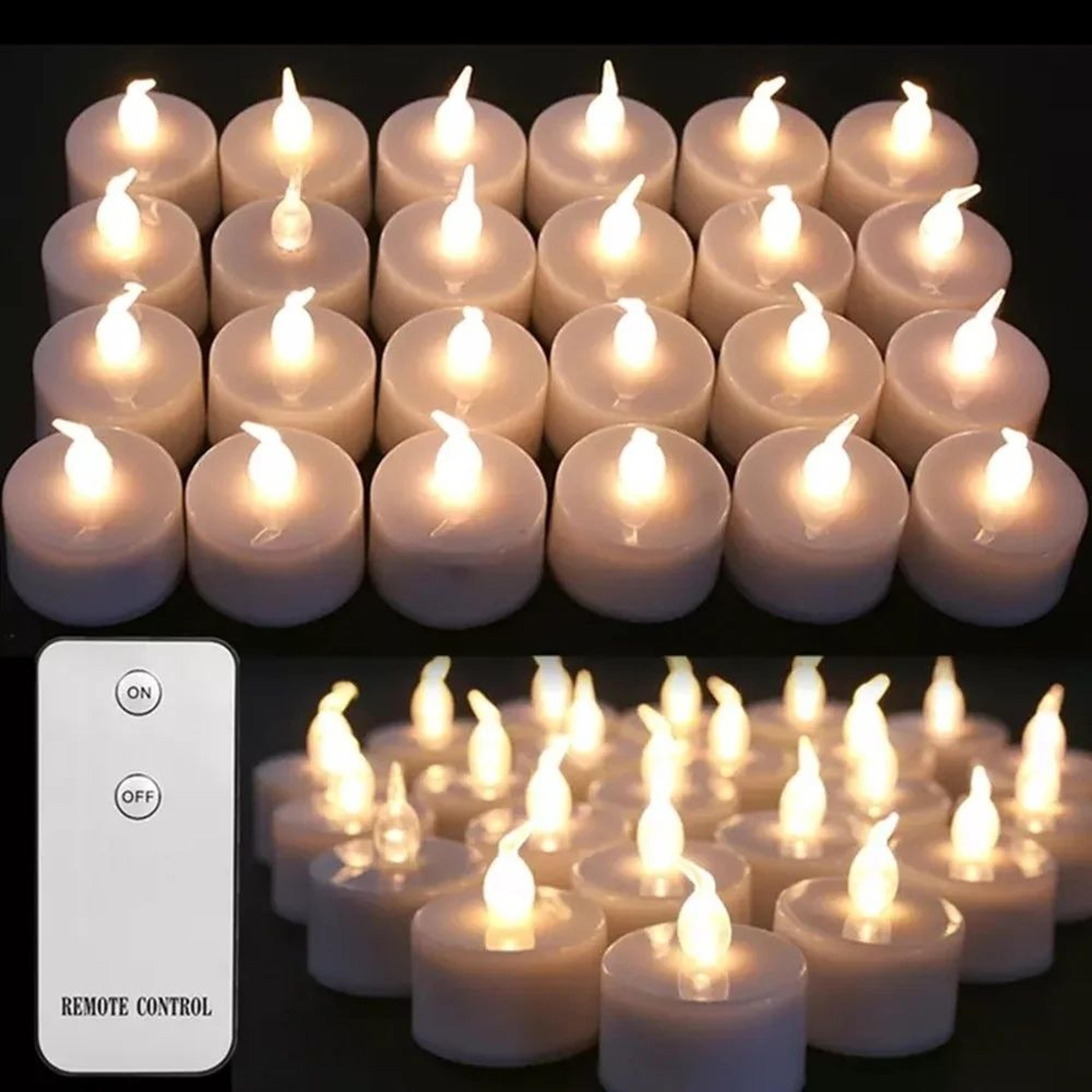 24pcs flickering led candle tealights no-remote/remote control candles flameless with battery for wedding home christmas