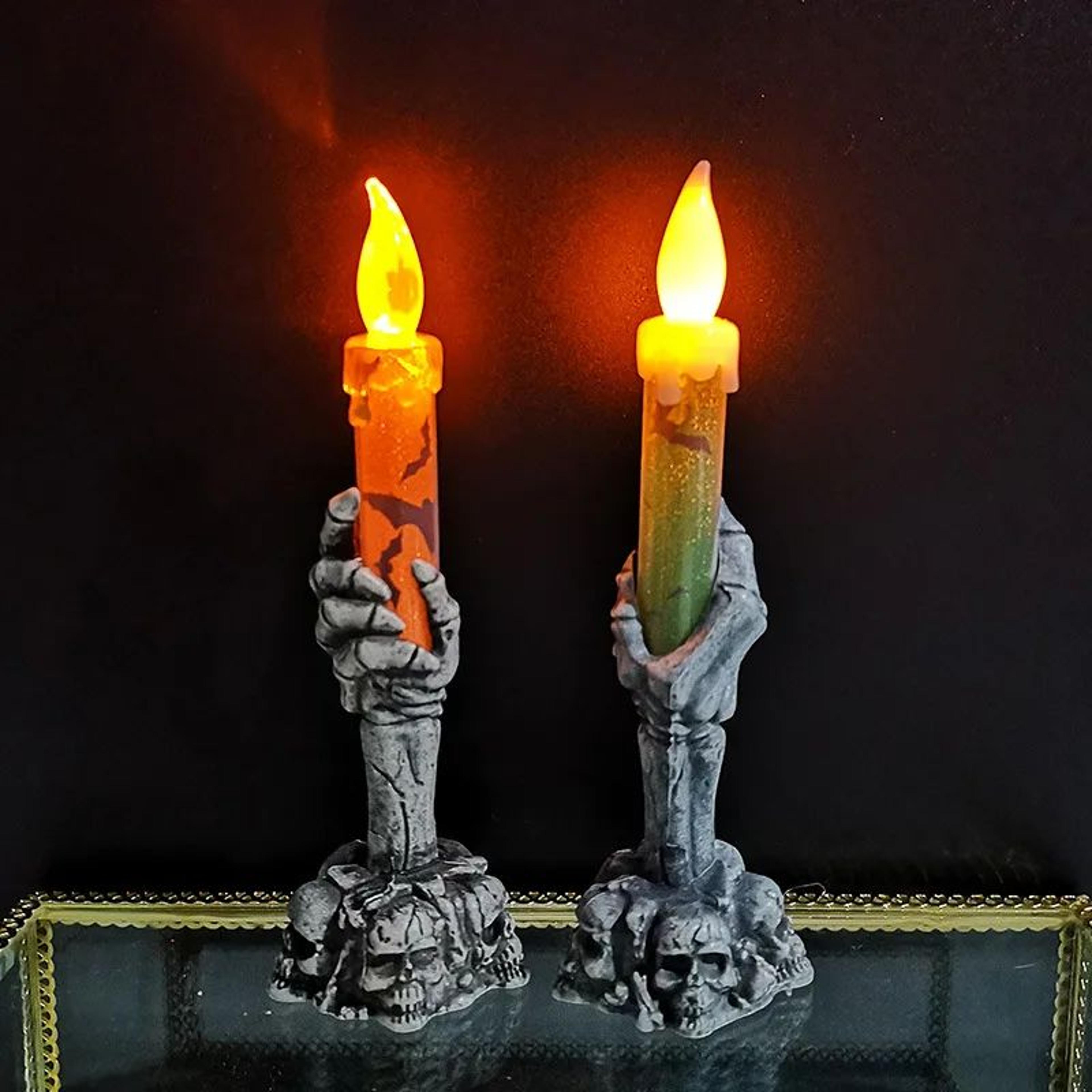 halloween led party candles – skeleton, ghost & pumpkin decorations for home, cakes & holiday parties